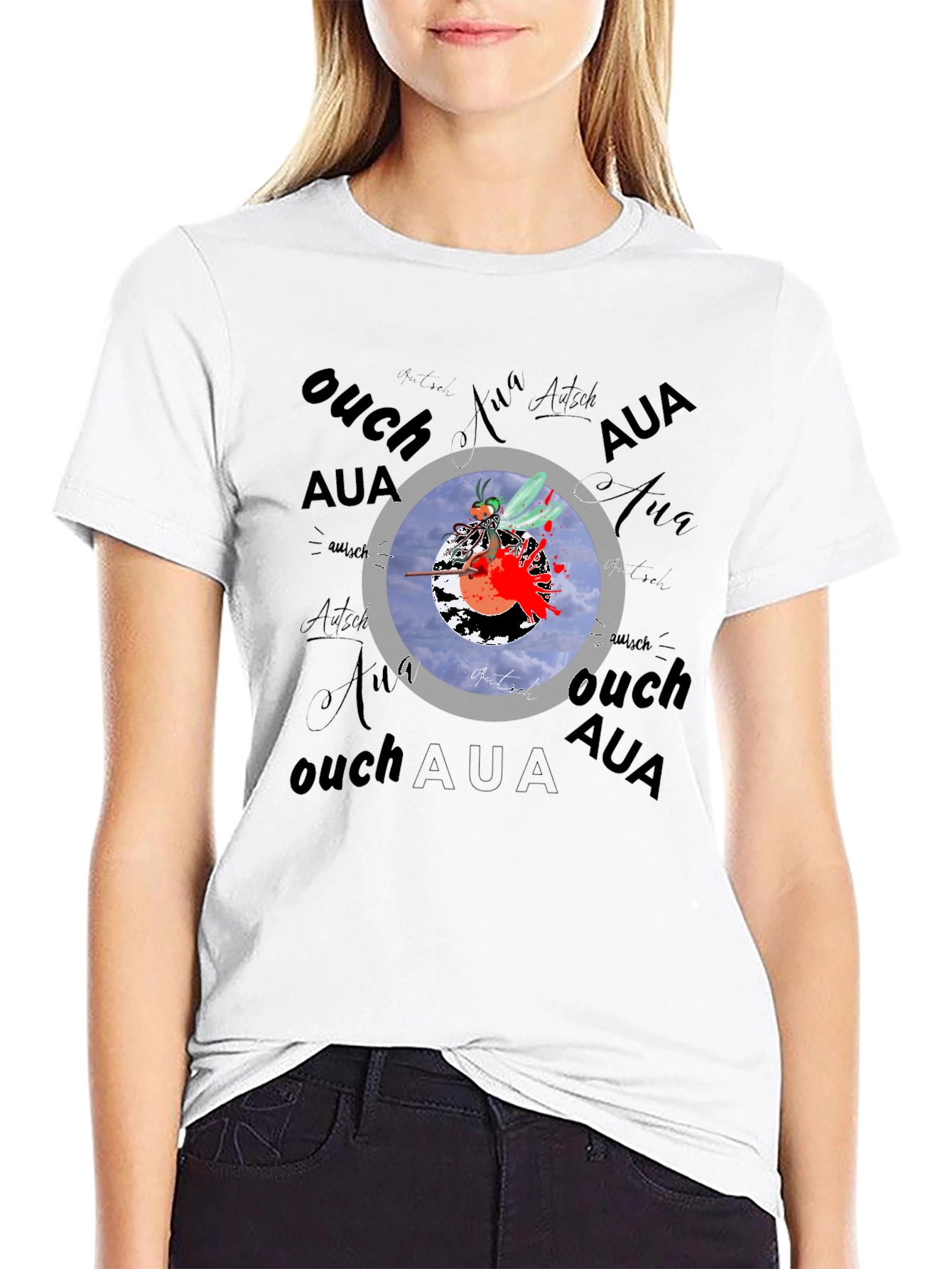 Mosquito Dart T-Shirt - Ouch Aua Design