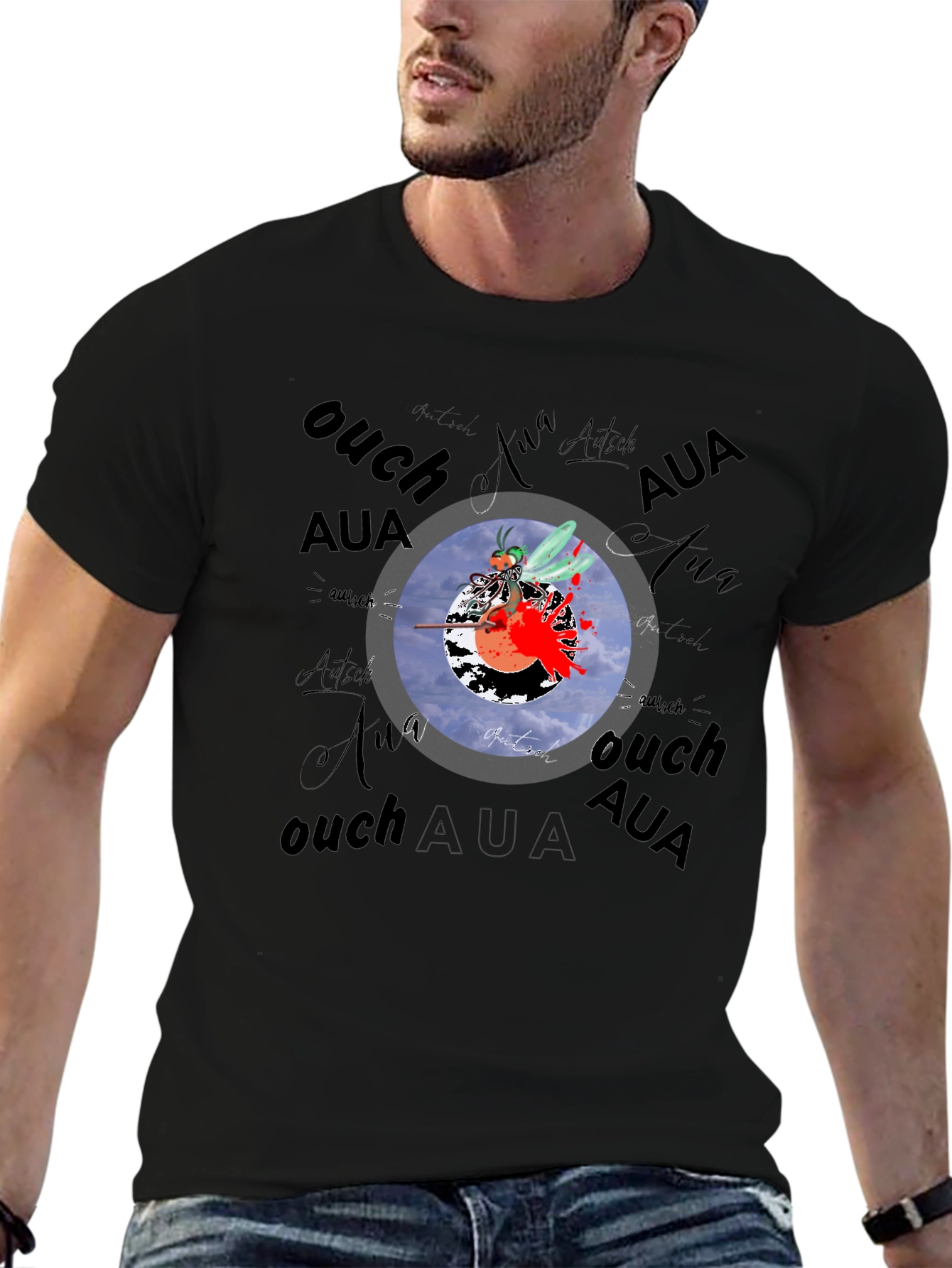 Mosquito Dart T-Shirt - Ouch Aua Design