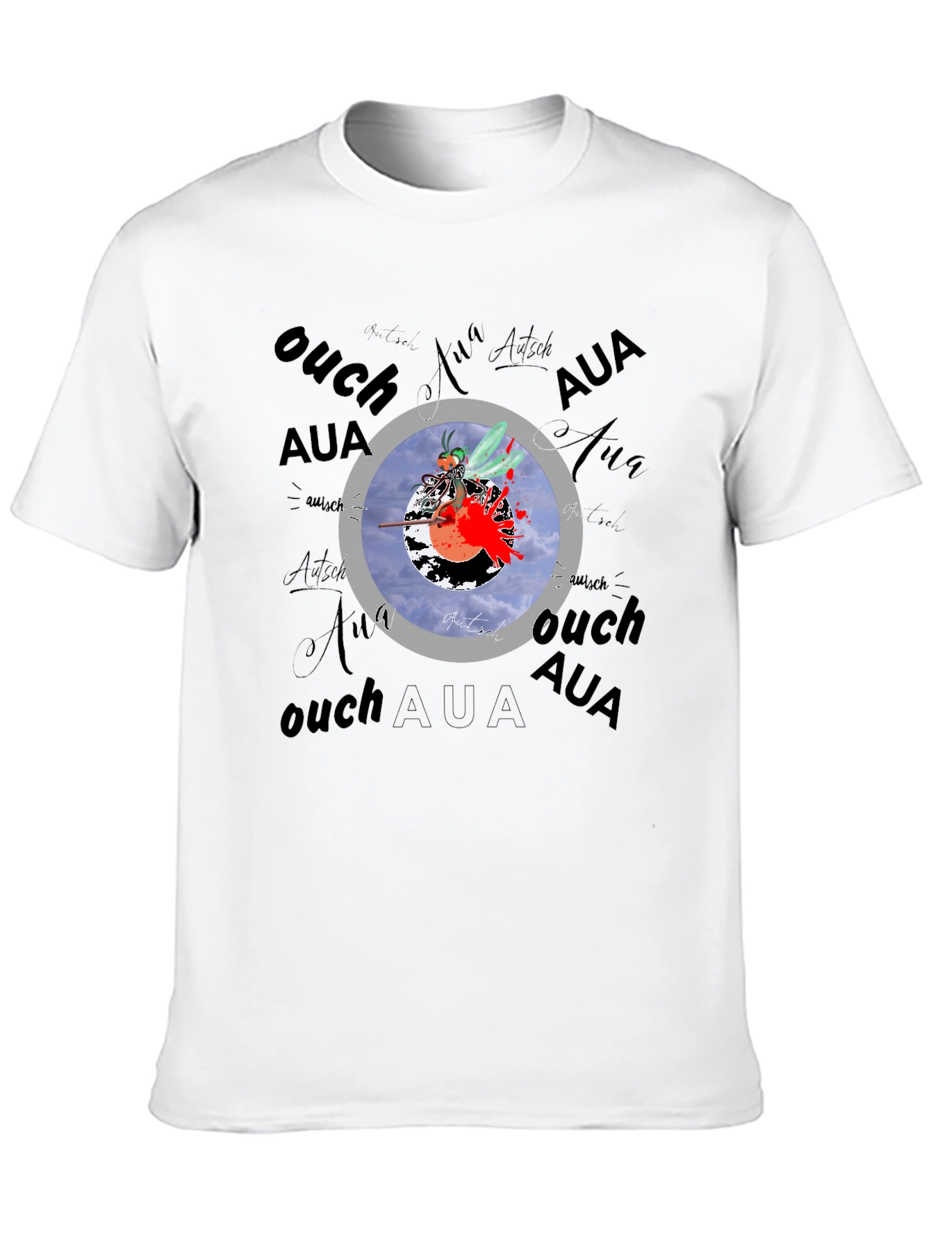 Mosquito Dart T-Shirt - Ouch Aua Design
