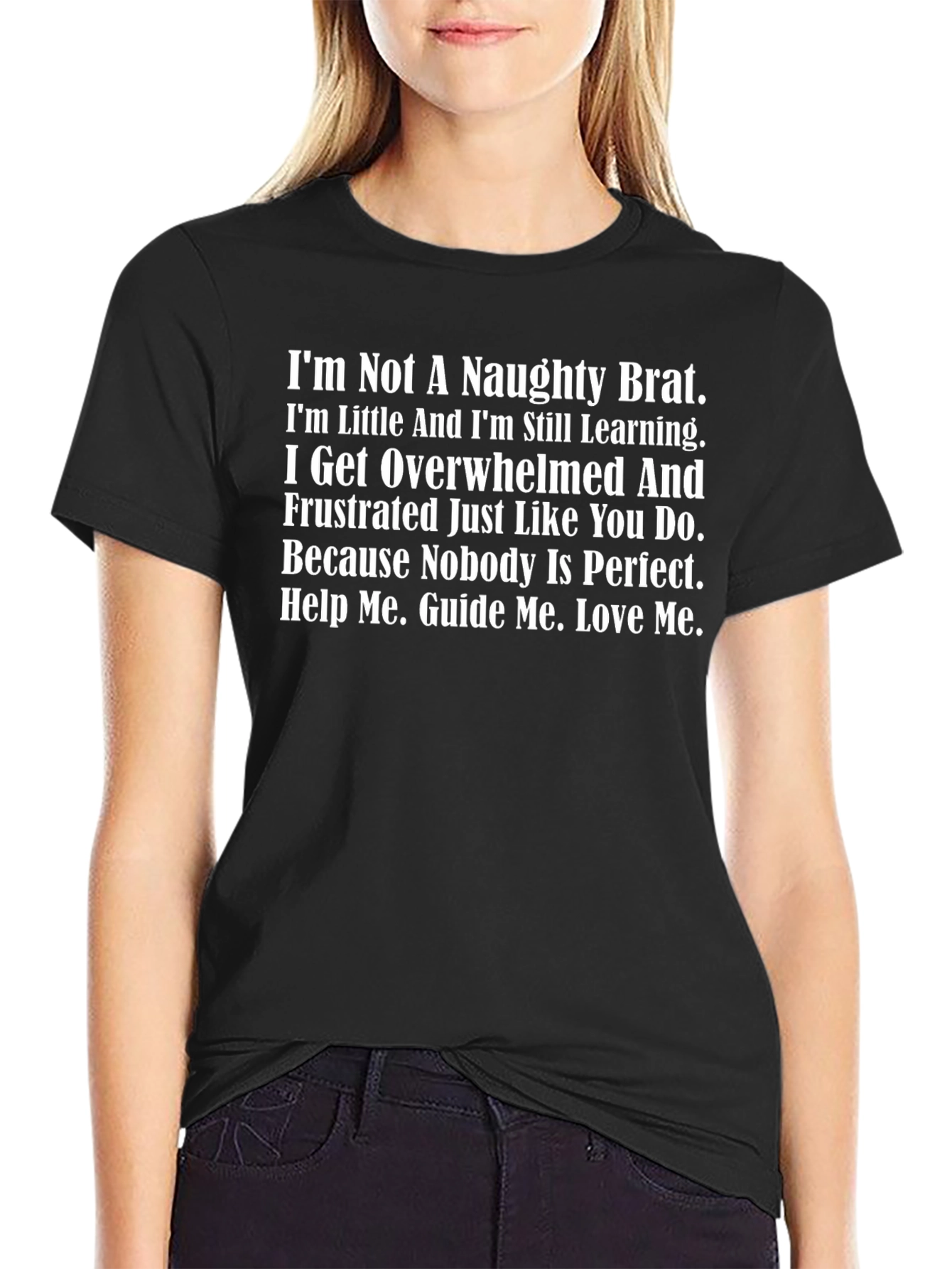 Naughty Brat Printed Tee - Soft Cotton Comfort