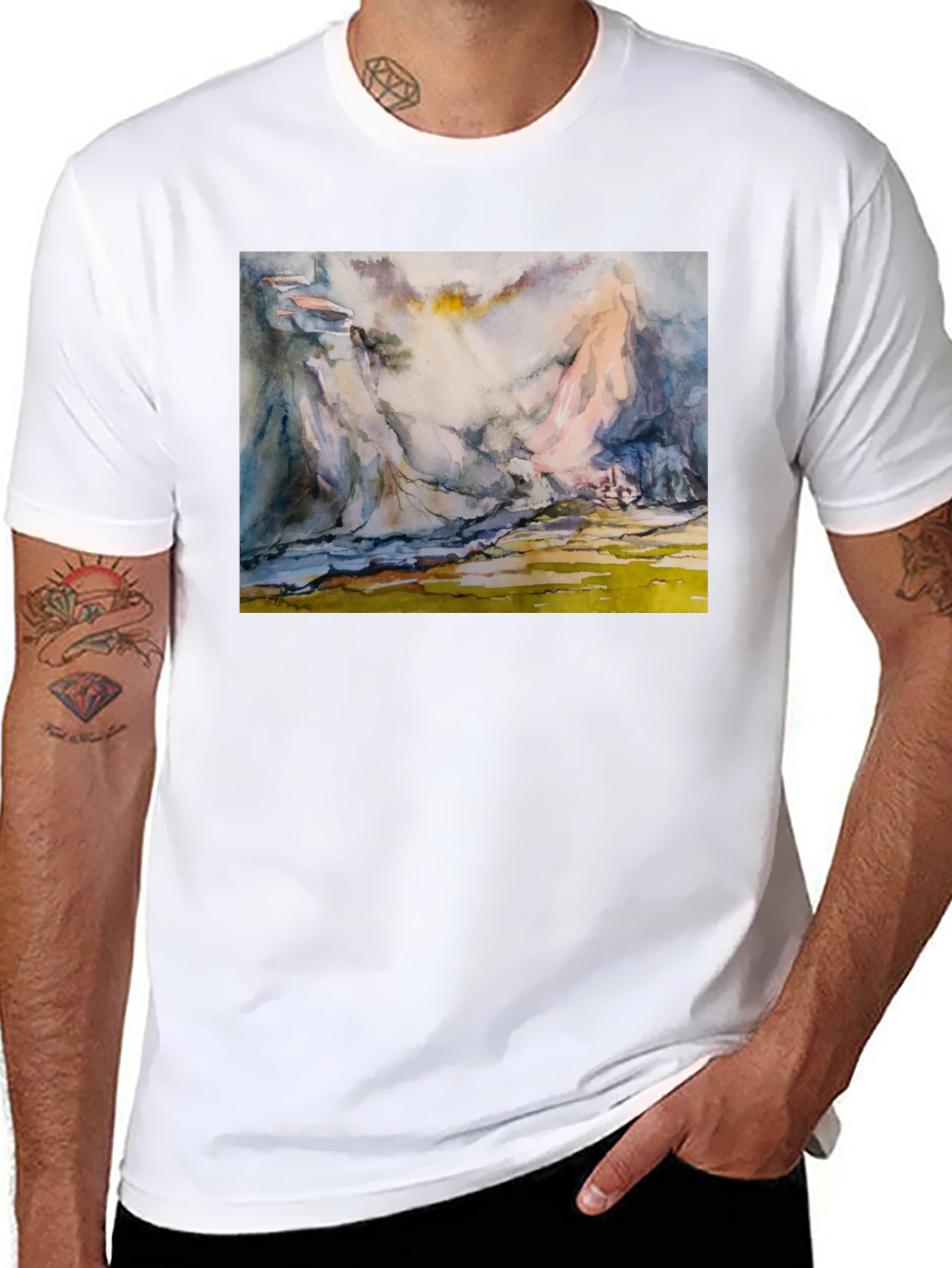 Abstract Mountain Scene T-Shirt
