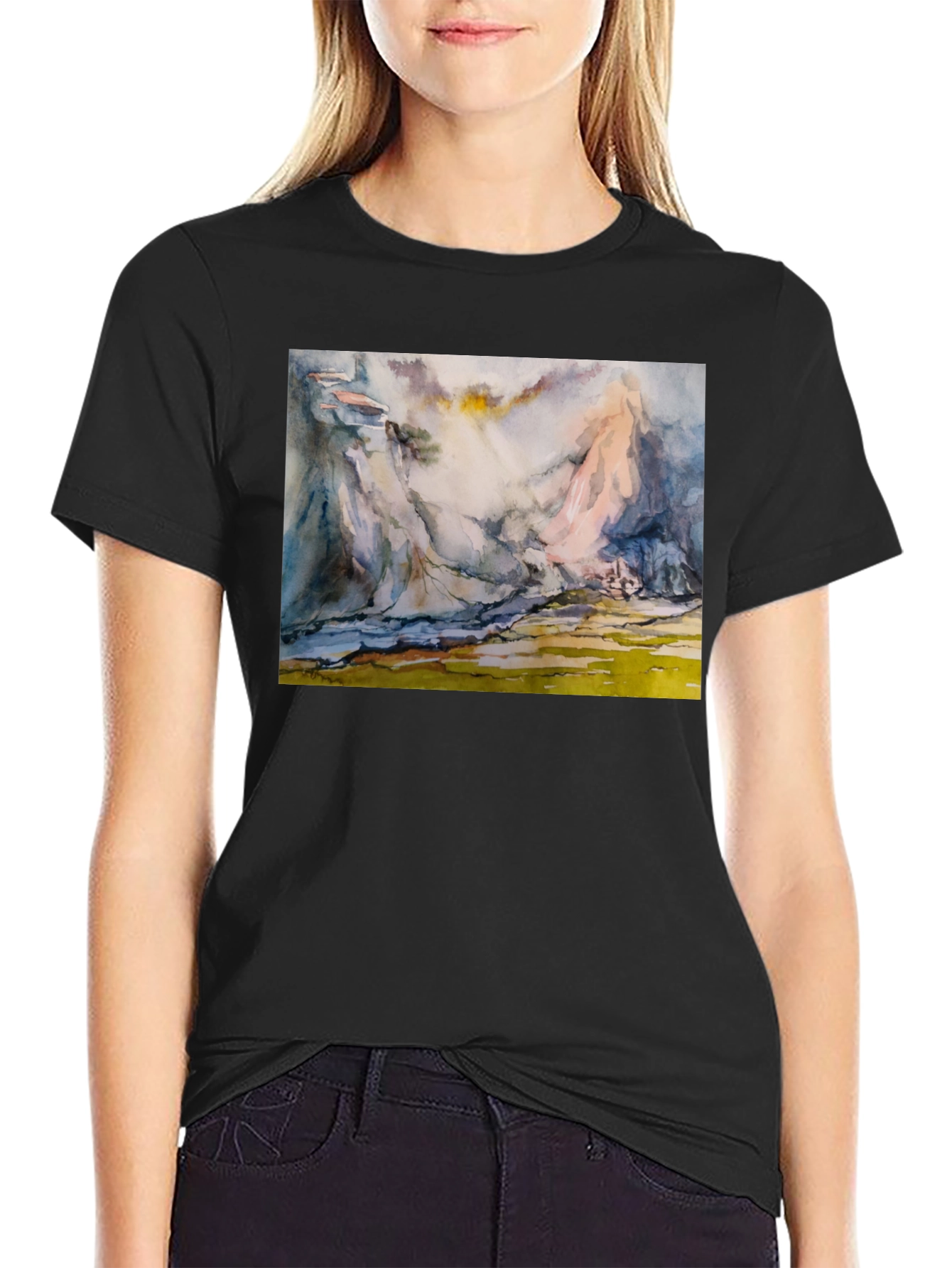 Abstract Mountain Scene T-Shirt