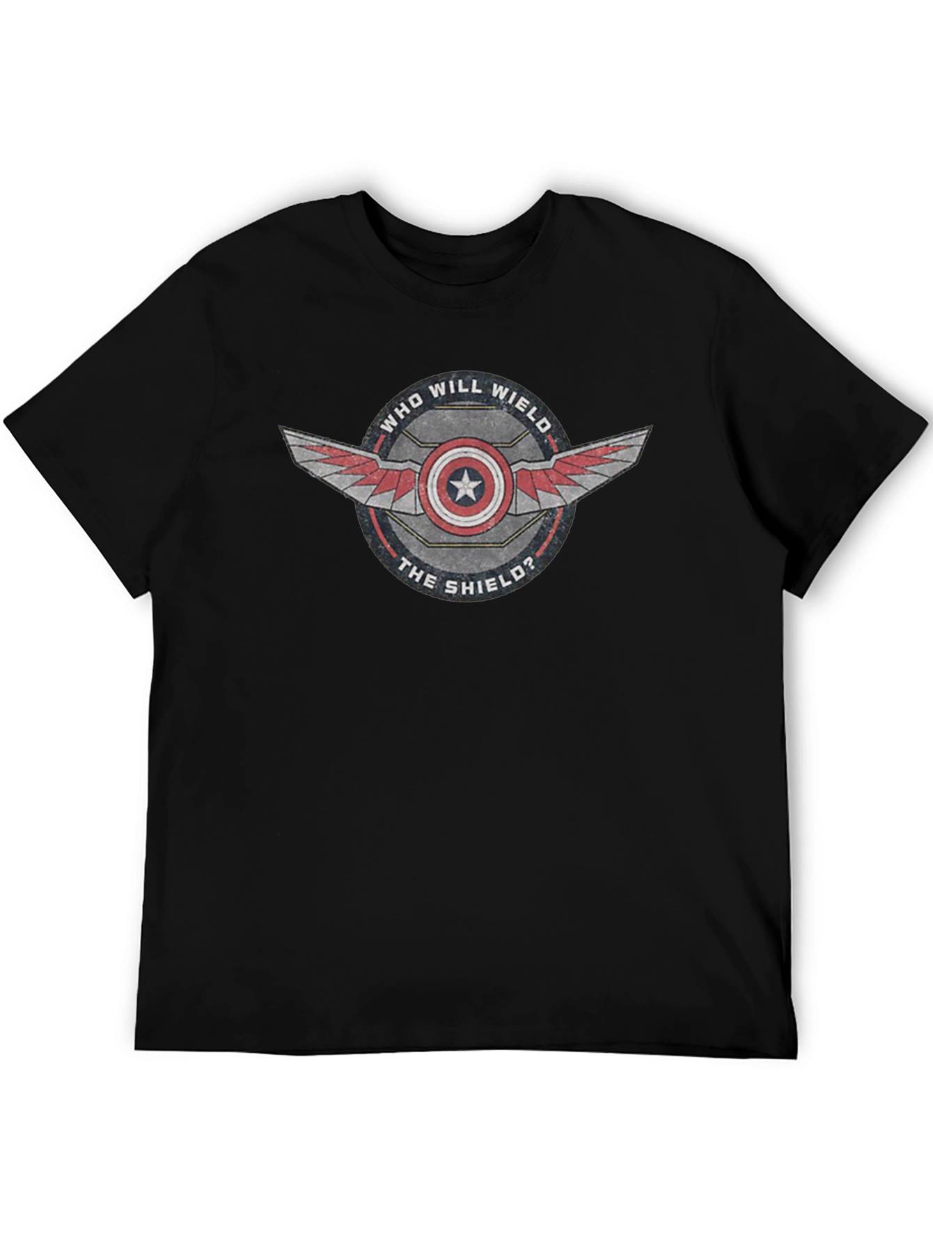 Captain America Who Will Wield The Shield? Black T-Shirt