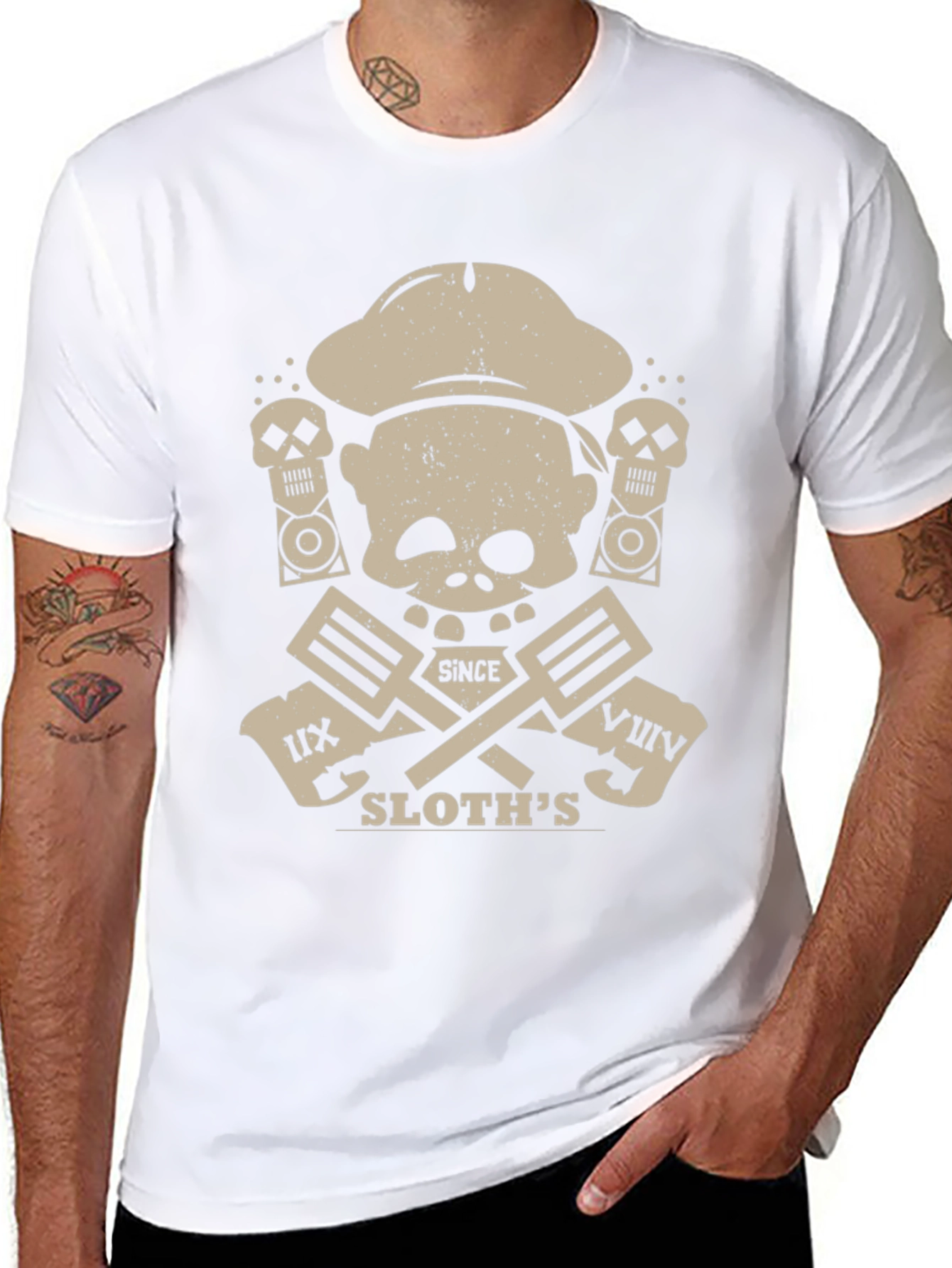 Chef Sloths Skull Graphic T-Shirt