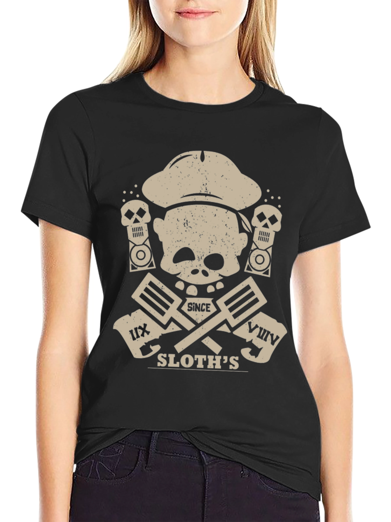 Chef Sloths Skull Graphic T-Shirt