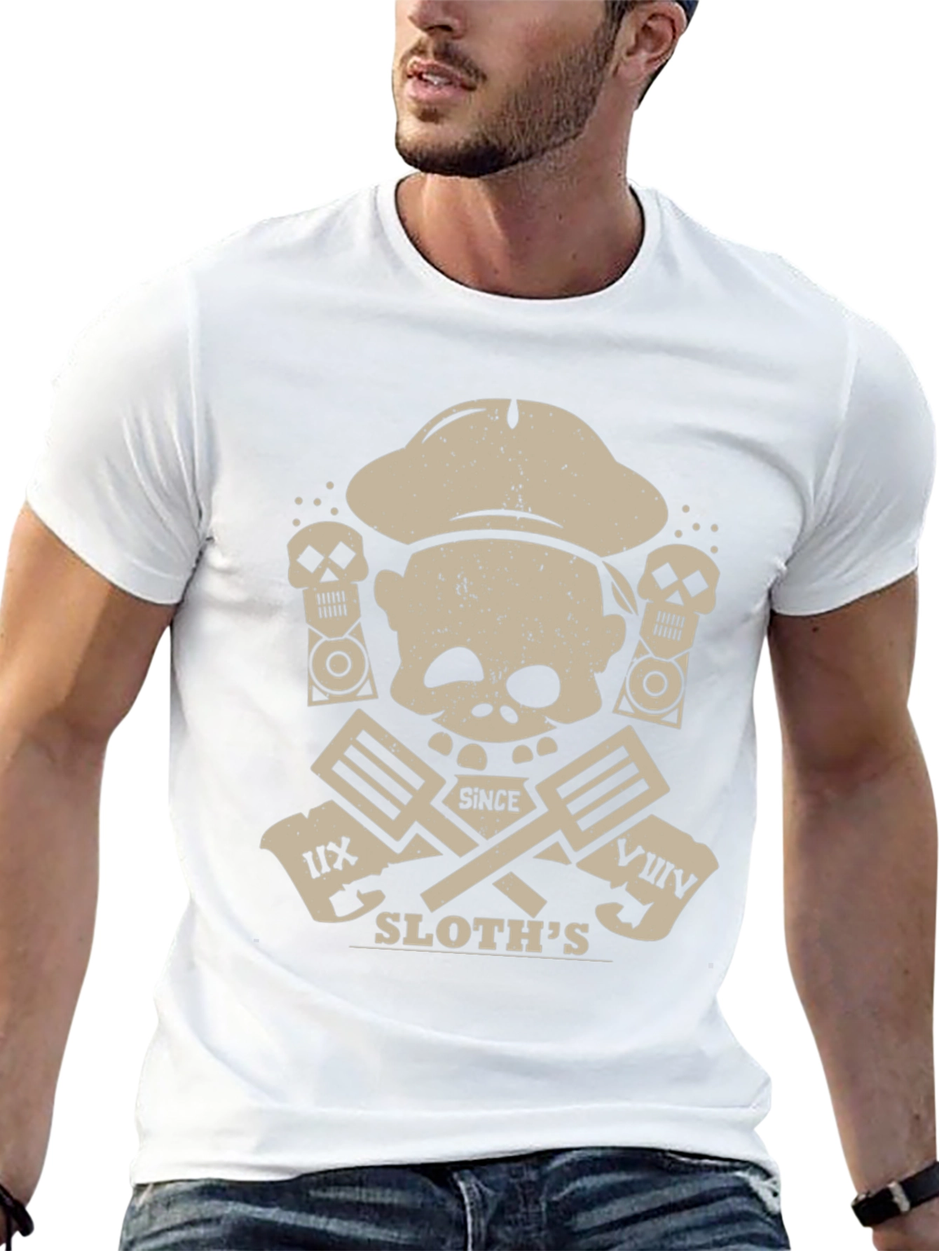 Chef Sloths Skull Graphic T-Shirt
