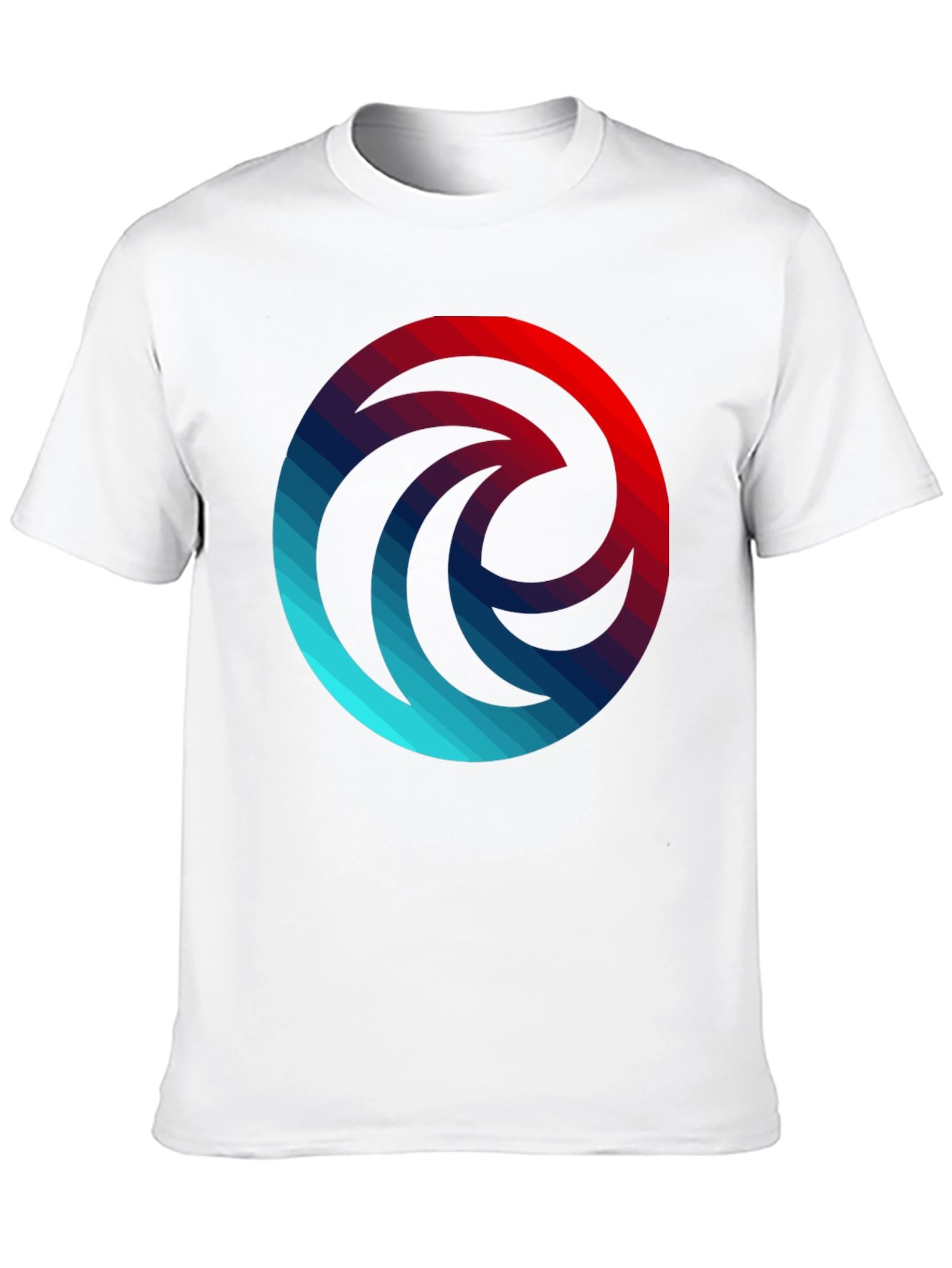 Gradient Wave Circle Graphic Black T-Shirt
