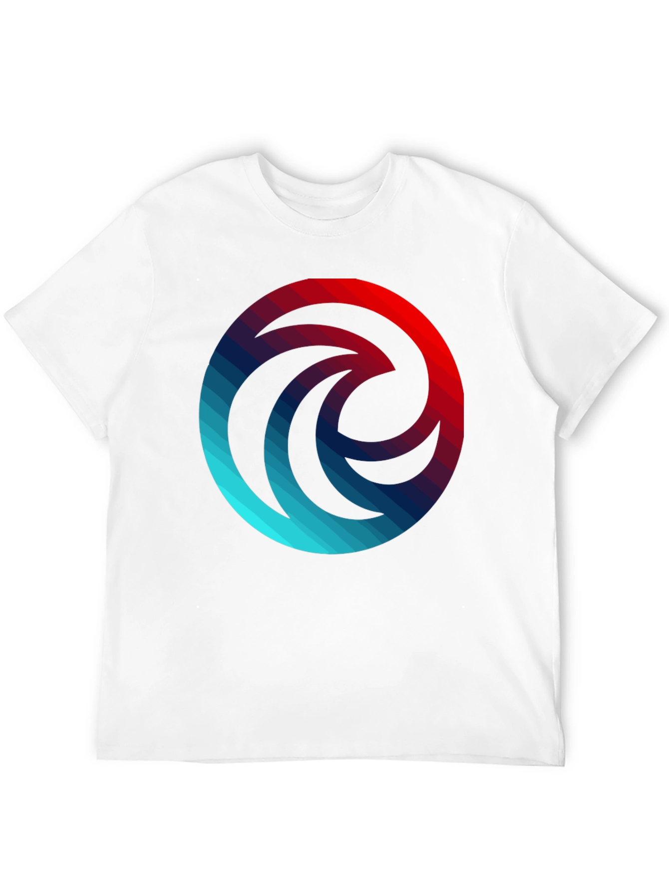 Gradient Wave Circle Graphic Black T-Shirt