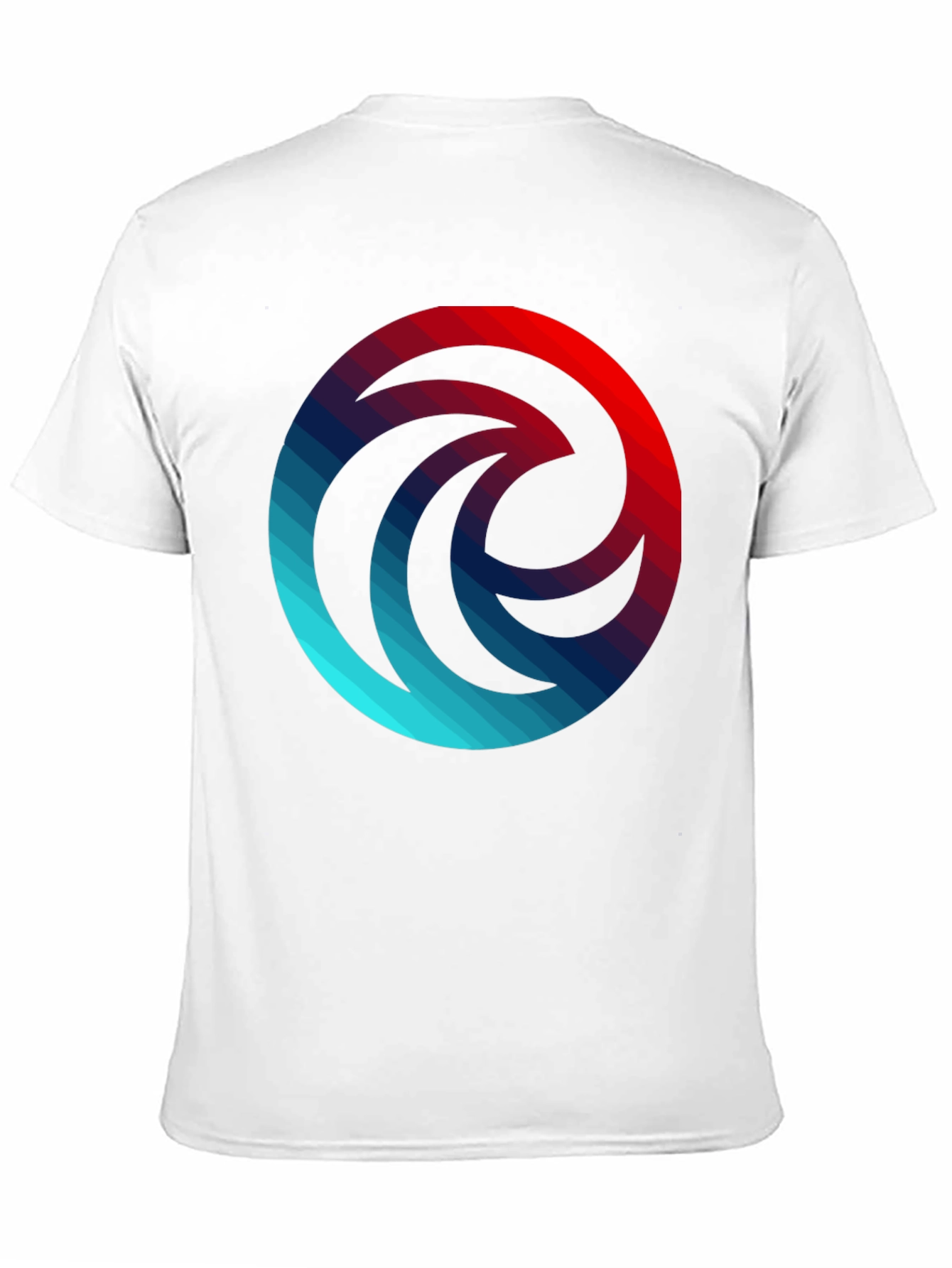Gradient Wave Circle Graphic Black T-Shirt