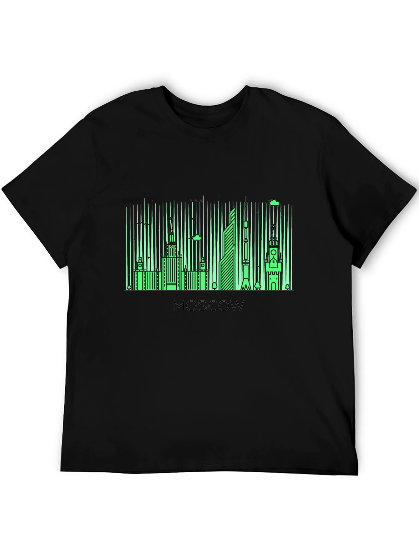 Moscow Skyline Graphic Tee - Black Cotton Blend