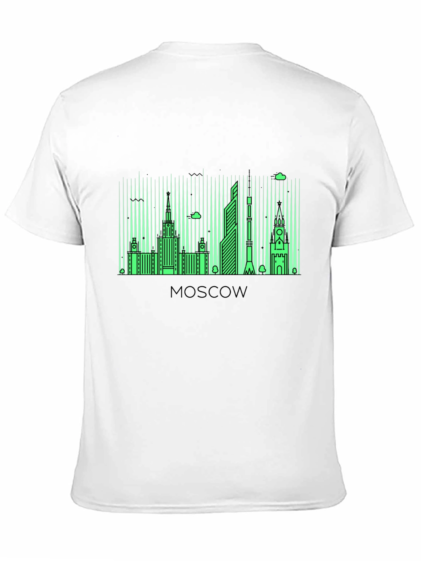 Moscow Skyline Graphic Tee - Black Cotton Blend