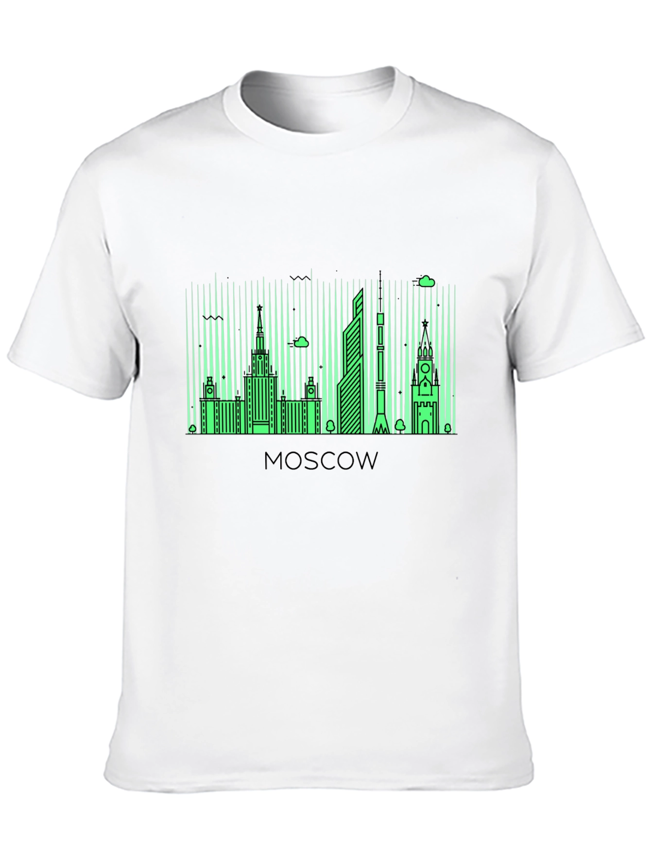 Moscow Skyline Graphic Tee - Black Cotton Blend