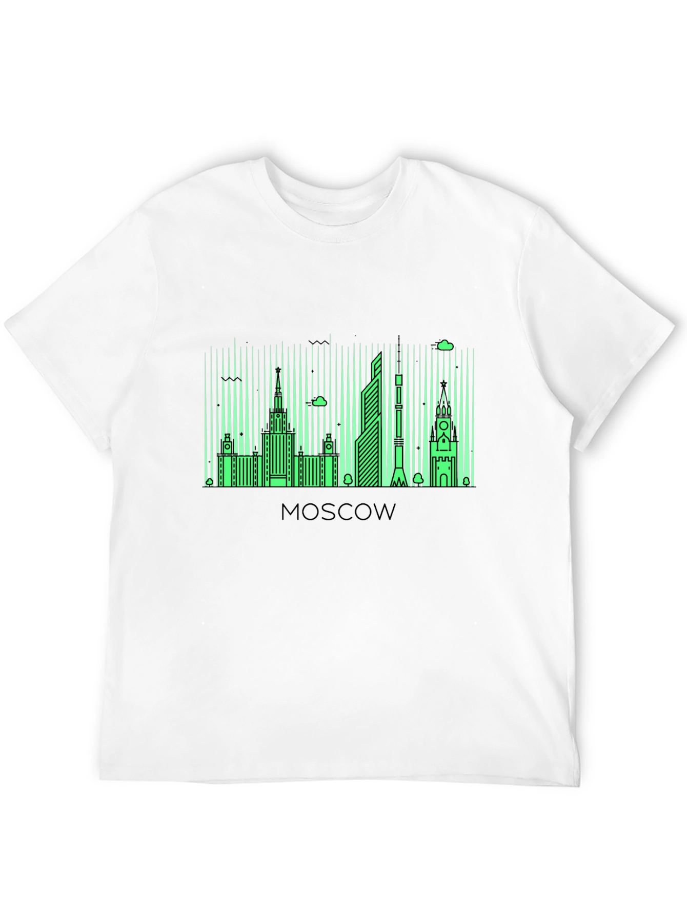 Moscow Skyline Graphic Tee - Black Cotton Blend