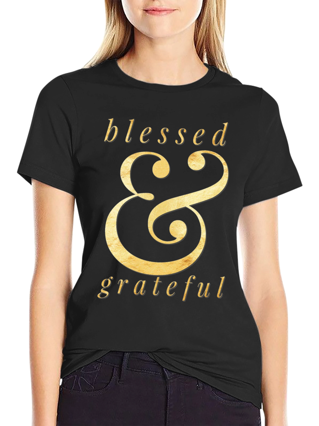 Blessed & Grateful Graphic Tee - Stylish Black T-Shirt