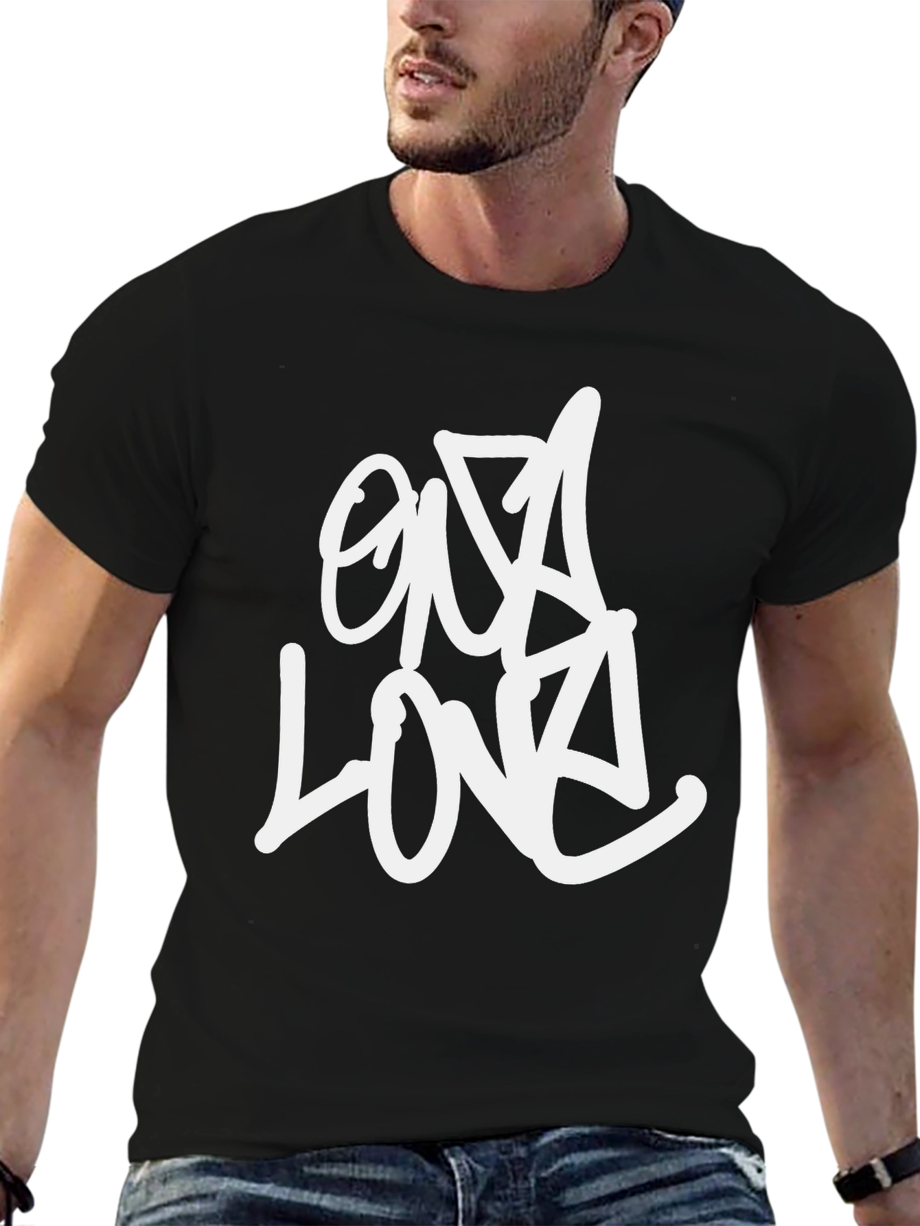 Streetwear Graphic Tee - One Love Black T-Shirt
