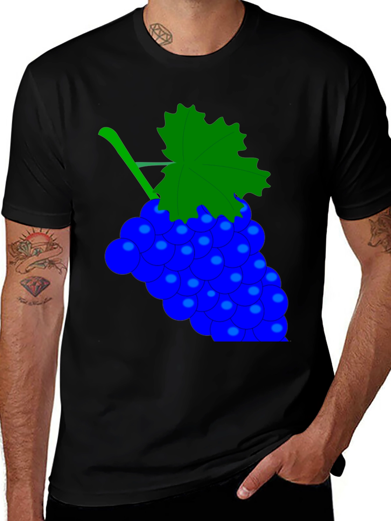 Novelty Graphic Tee - Grapes Design