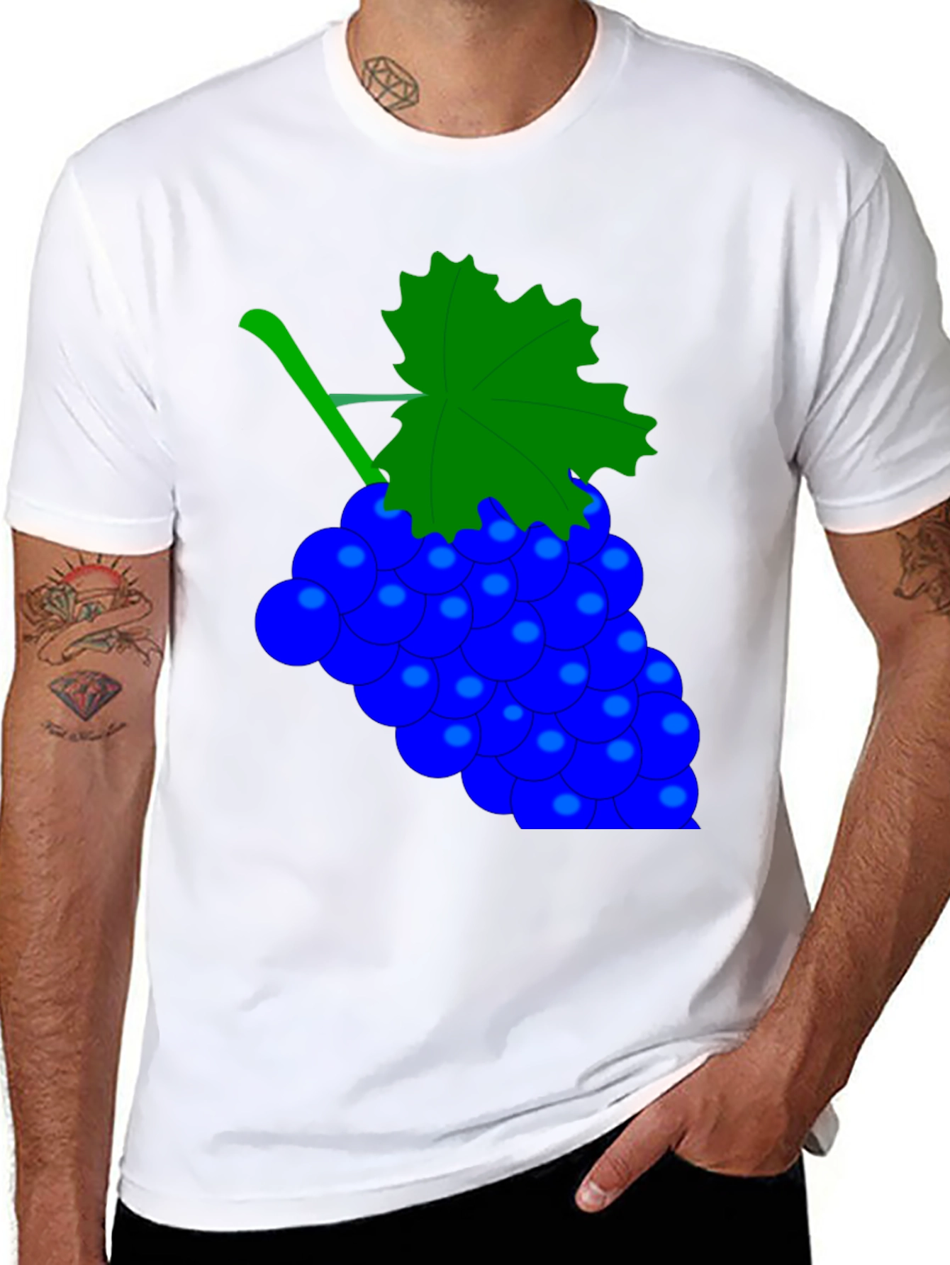 Novelty Graphic Tee - Grapes Design