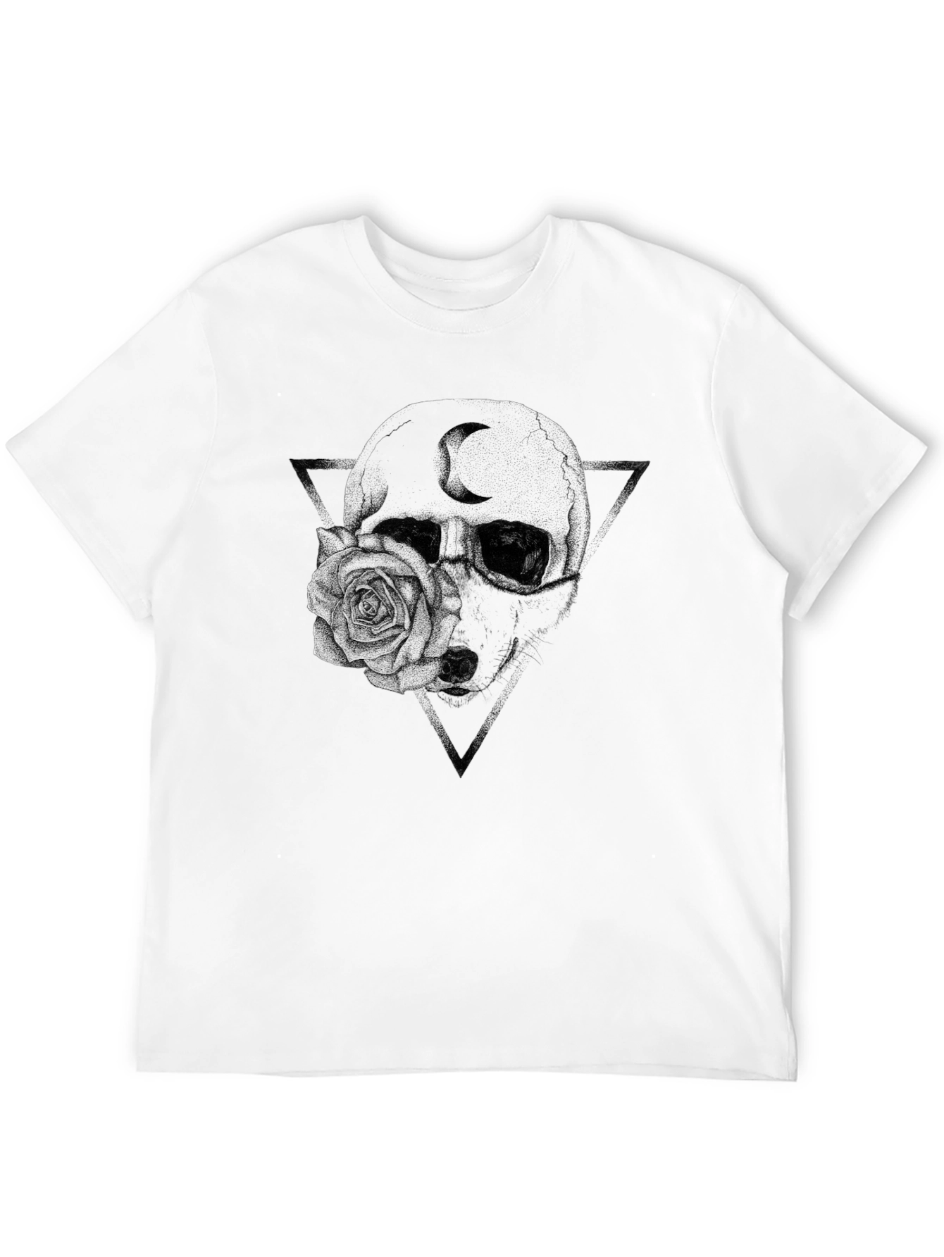 Gothic Skull & Rose Graphic T-Shirt