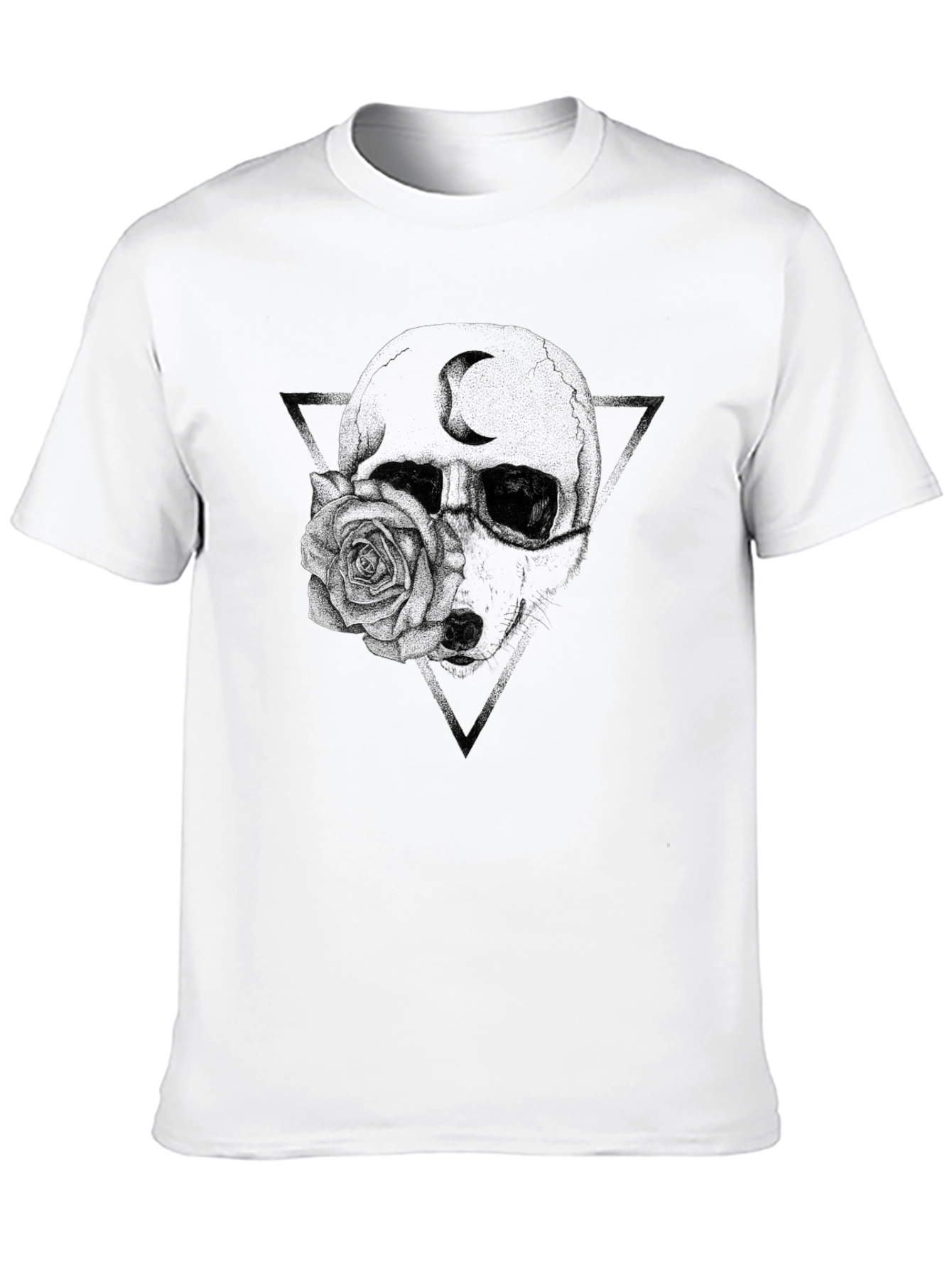Gothic Skull & Rose Graphic T-Shirt