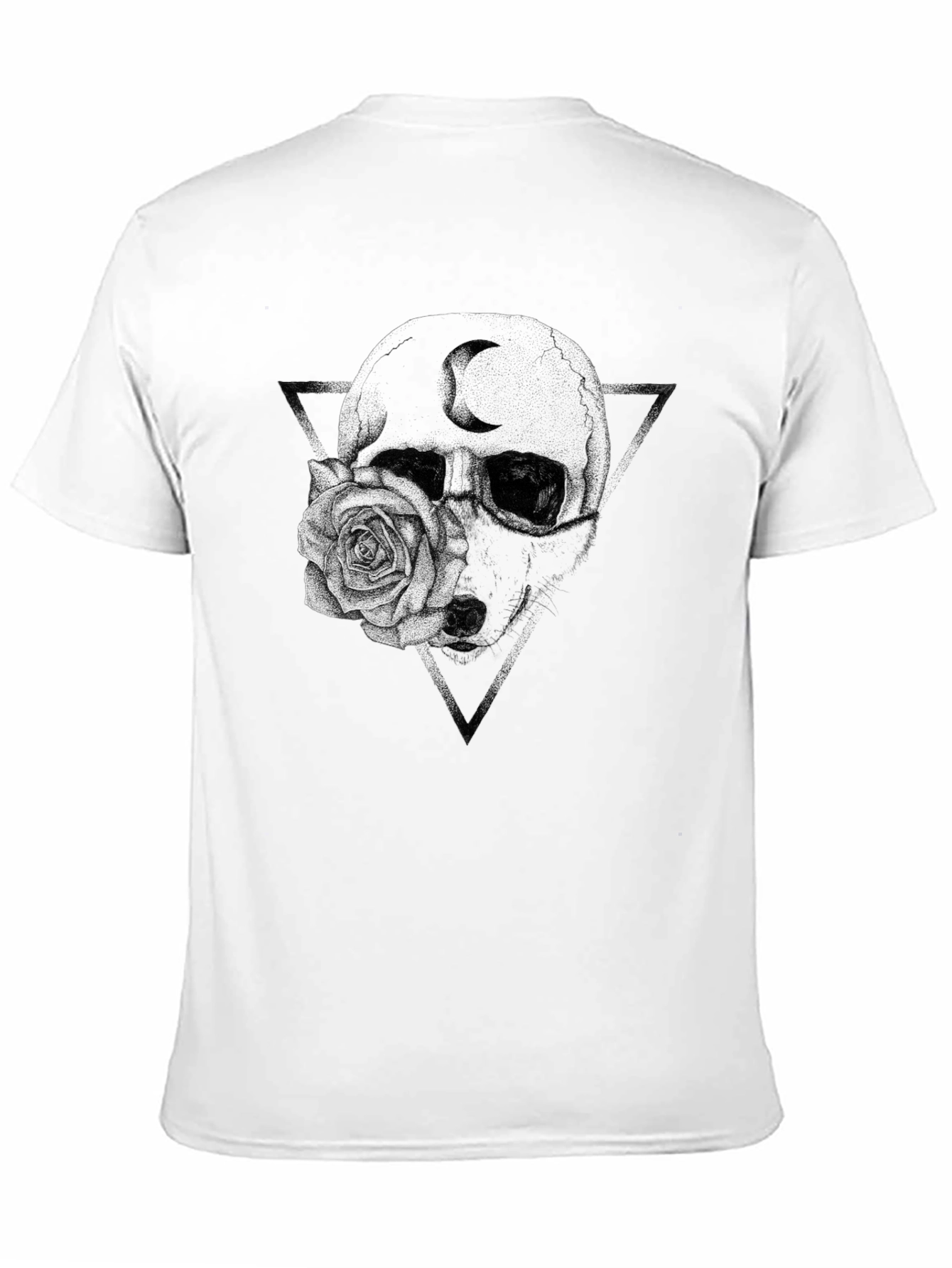 Gothic Skull & Rose Graphic T-Shirt