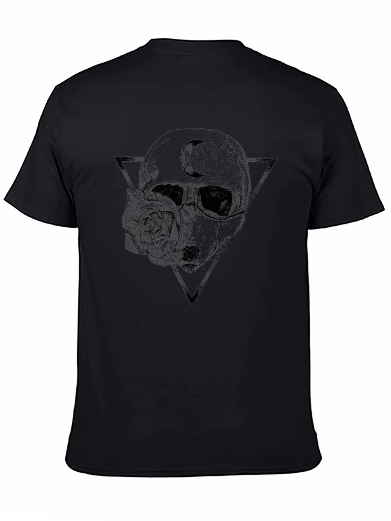 Gothic Skull & Rose Graphic T-Shirt