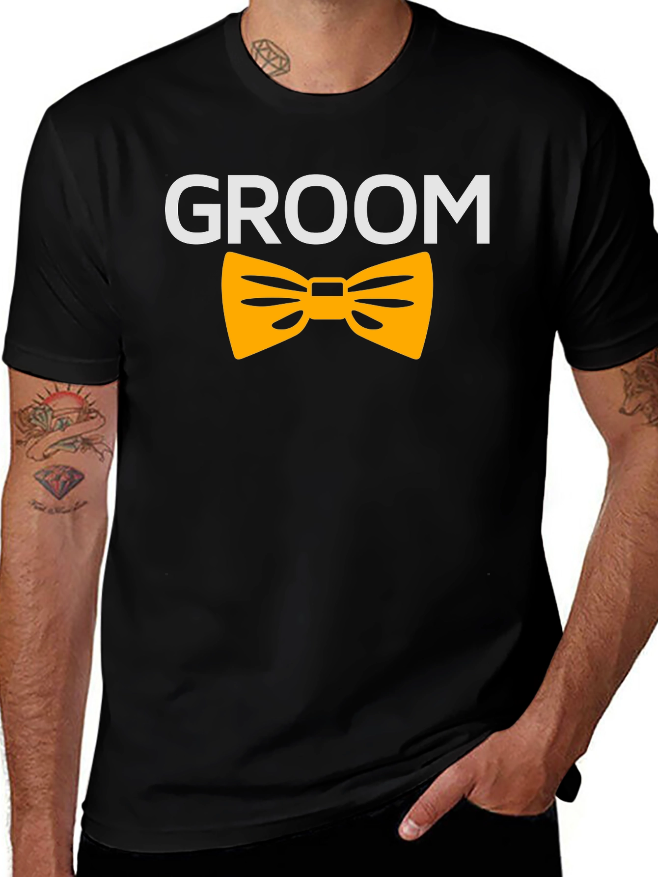 Groom T-Shirt - Black with Bowtie