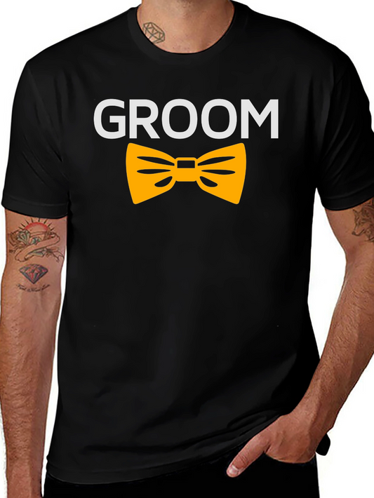 Groom T-Shirt - Black with Bowtie