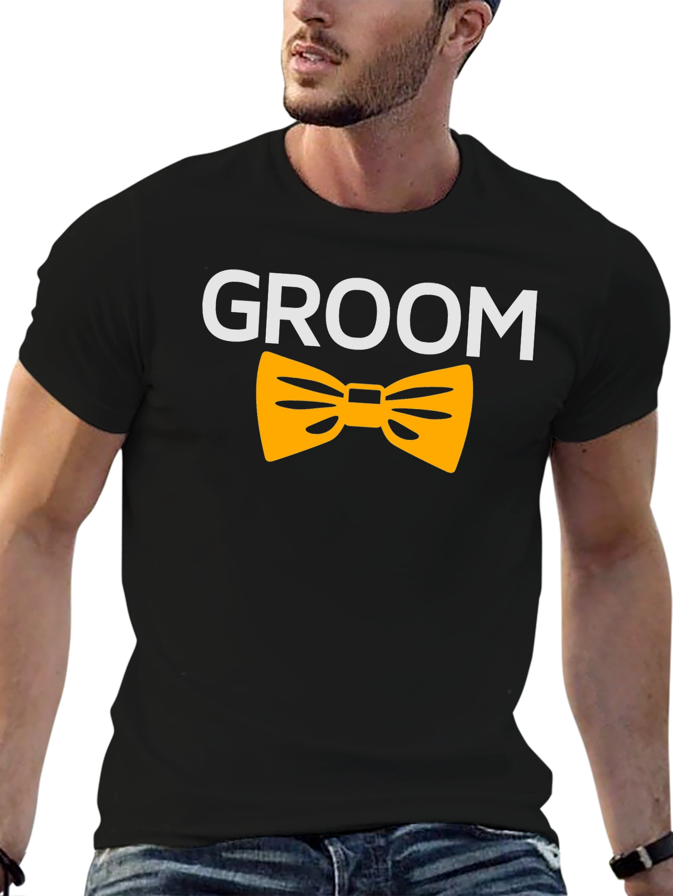 Groom T-Shirt - Black with Bowtie