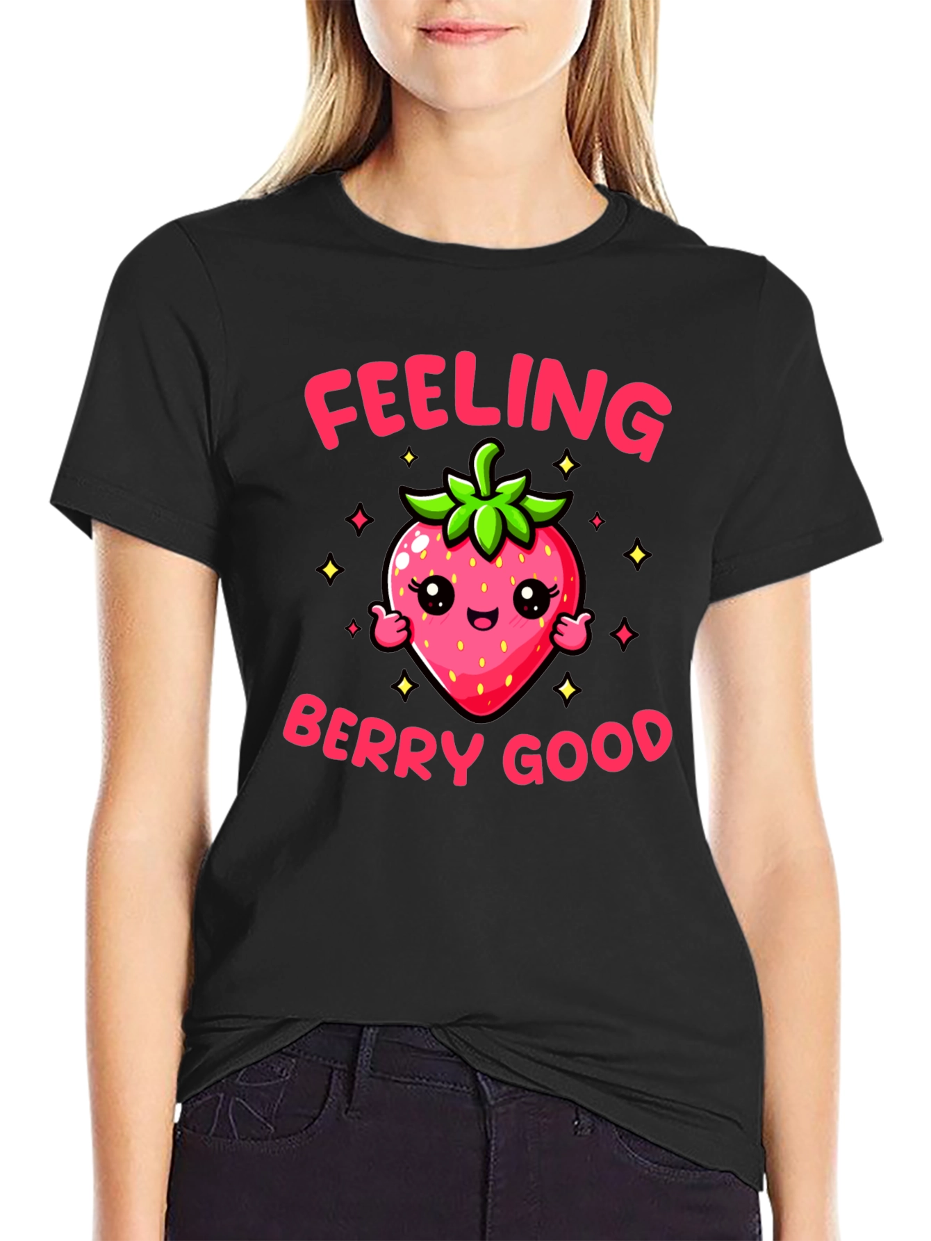Feeling Berry Good T-Shirt Cute Strawberry Tee