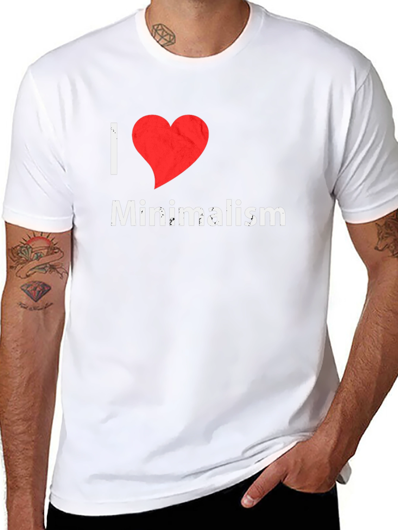 I Heart Minimalism Graphic Tee - Black
