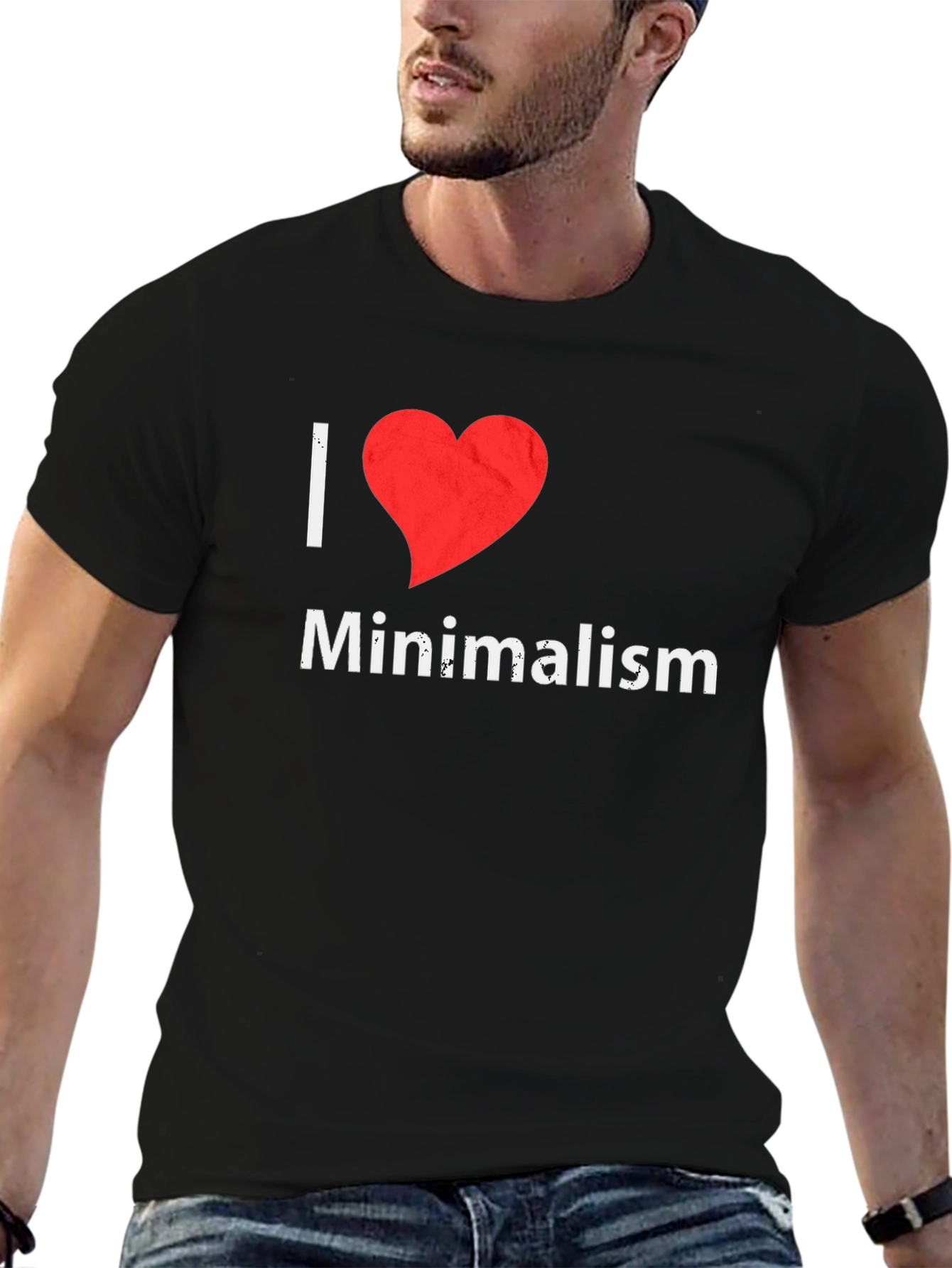 I Heart Minimalism Graphic Tee - Black