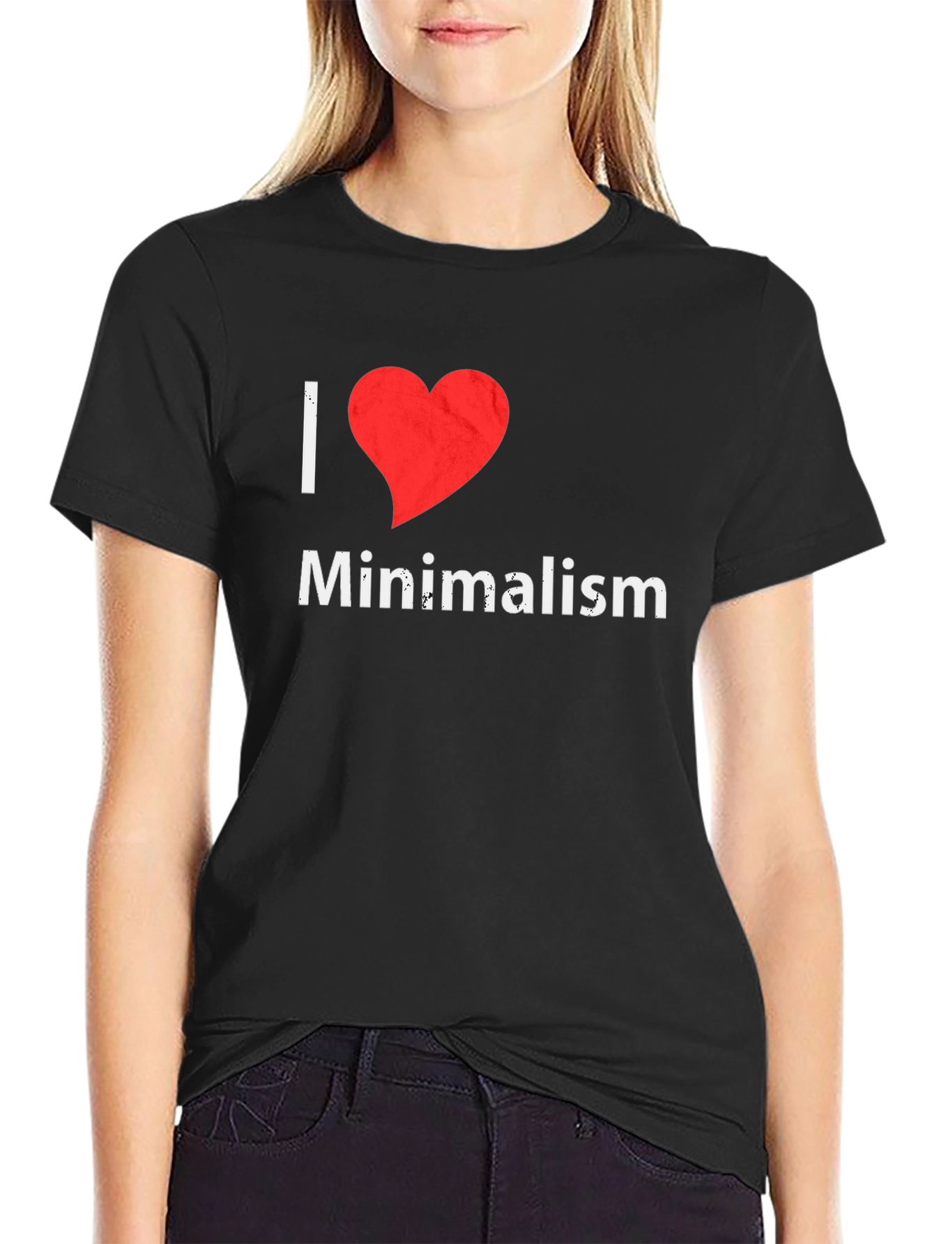 I Heart Minimalism Graphic Tee - Black