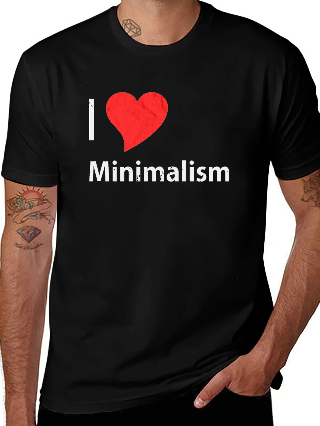 I Heart Minimalism Graphic Tee - Black