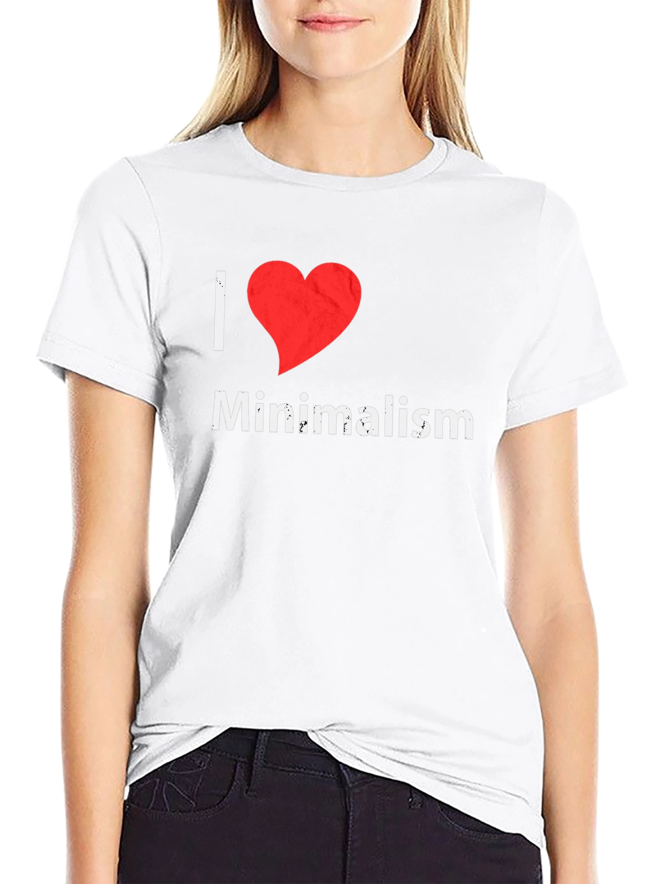 I Heart Minimalism Graphic Tee - Black