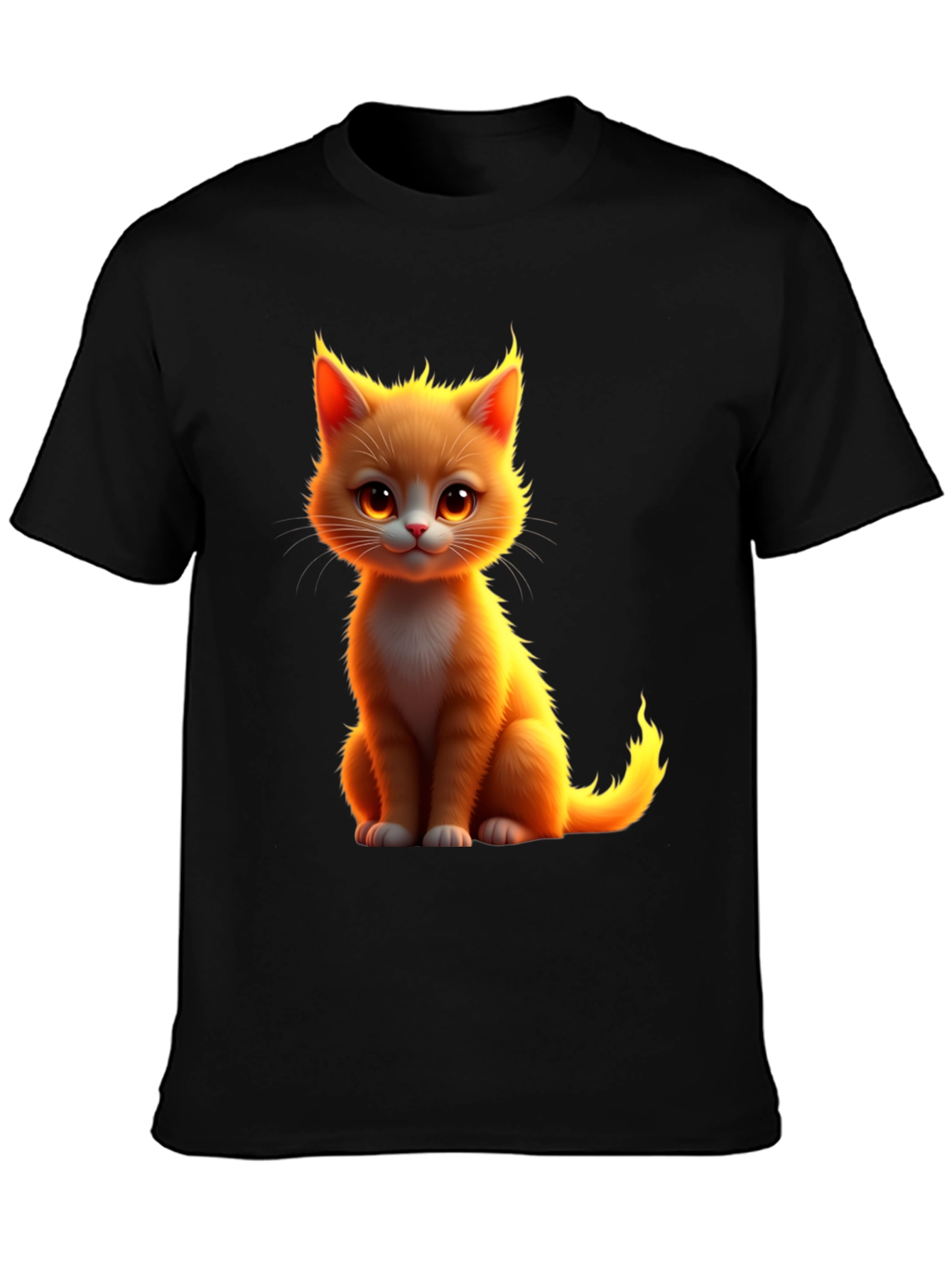 Cute Kitten Graphic Black T-Shirt