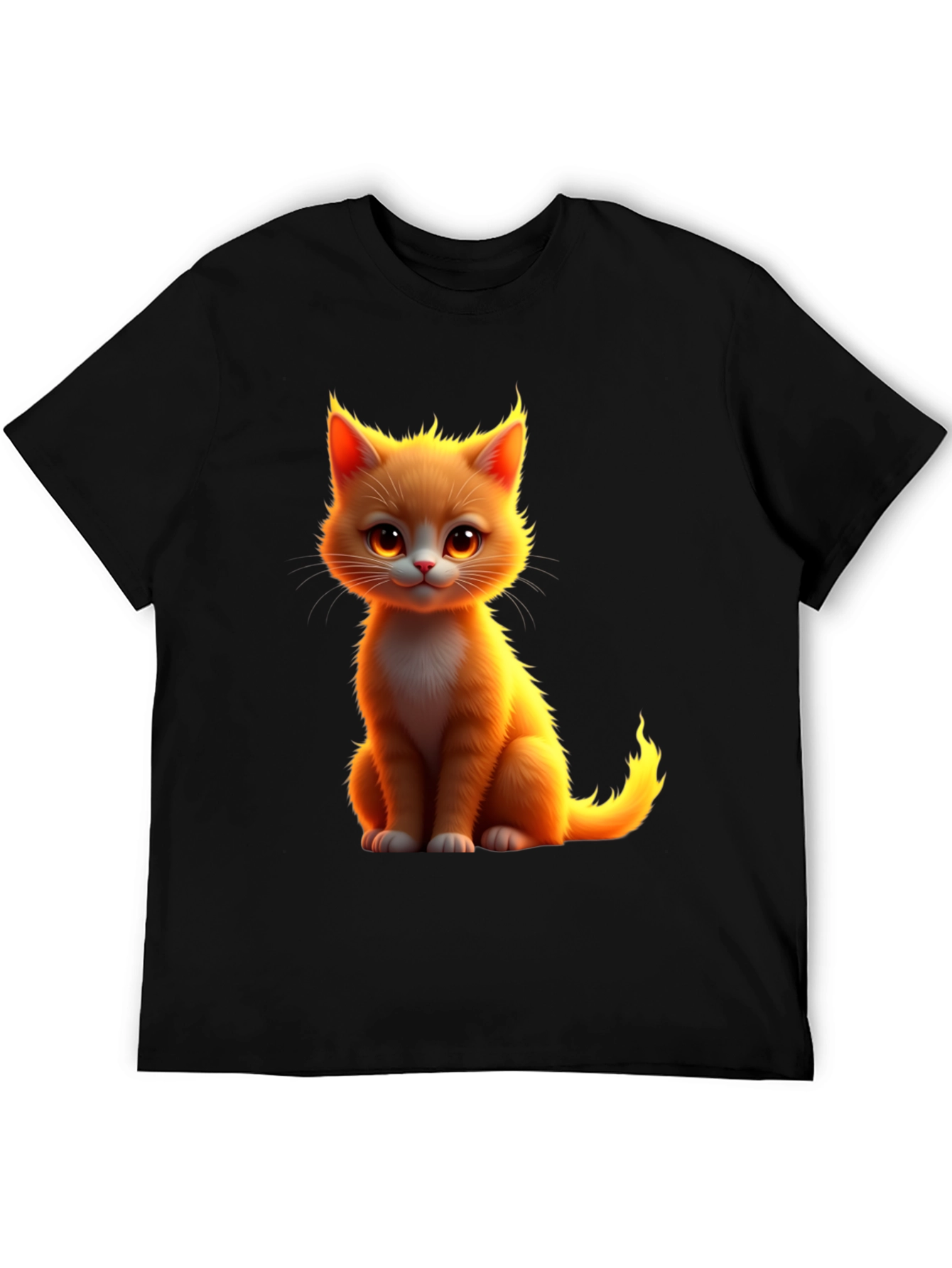Cute Kitten Graphic Black T-Shirt