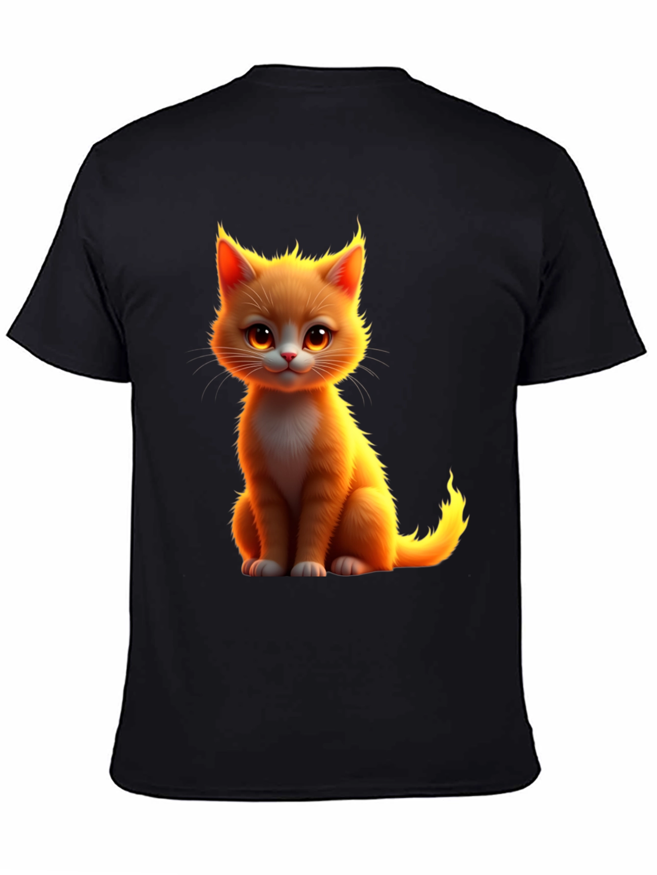 Cute Kitten Graphic Black T-Shirt