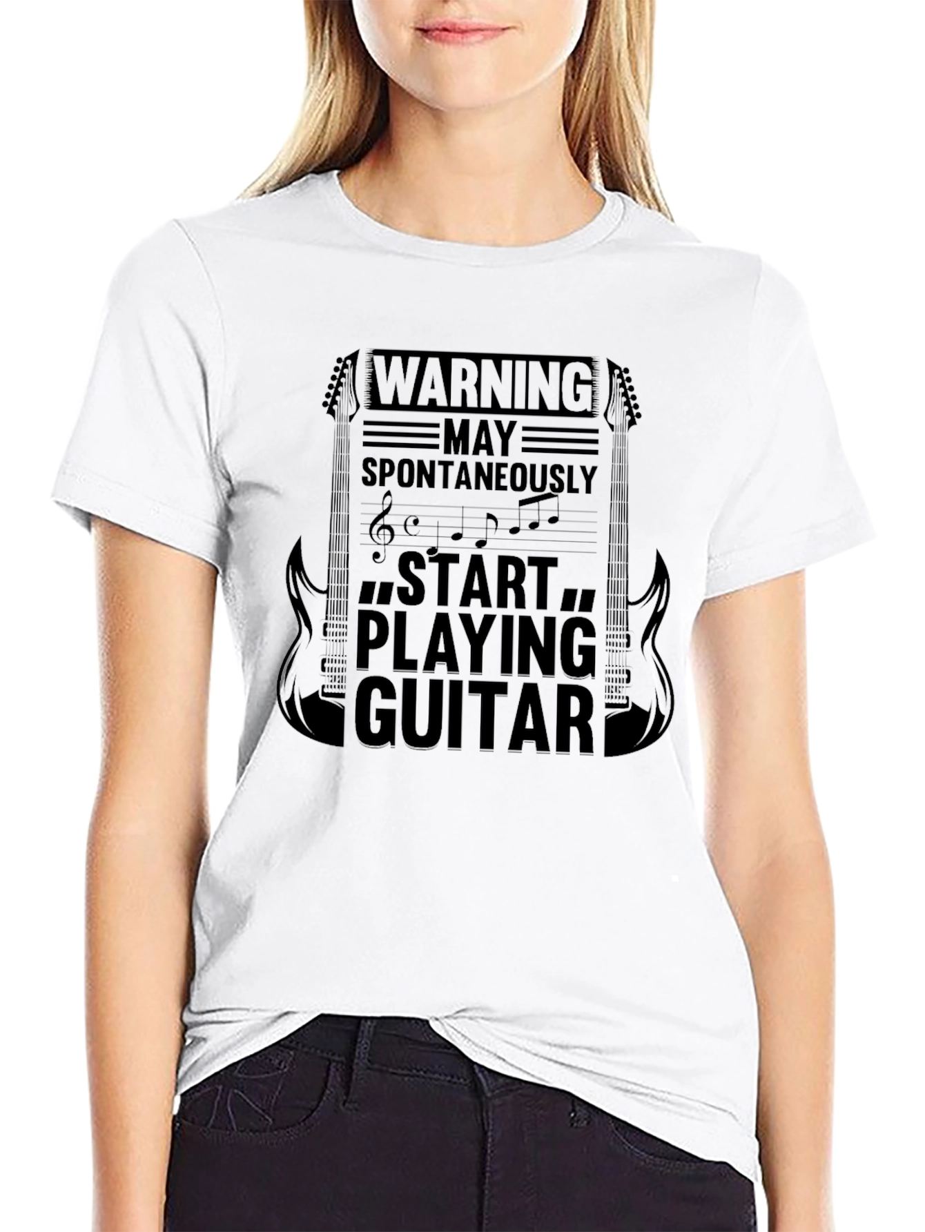 Warning May Spontaneously Start Playing Guitar T-Shirt