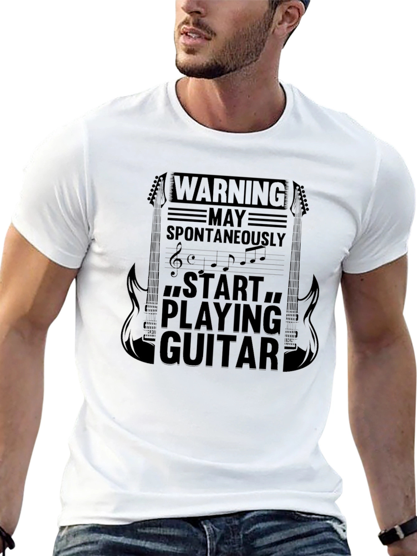 Warning May Spontaneously Start Playing Guitar T-Shirt