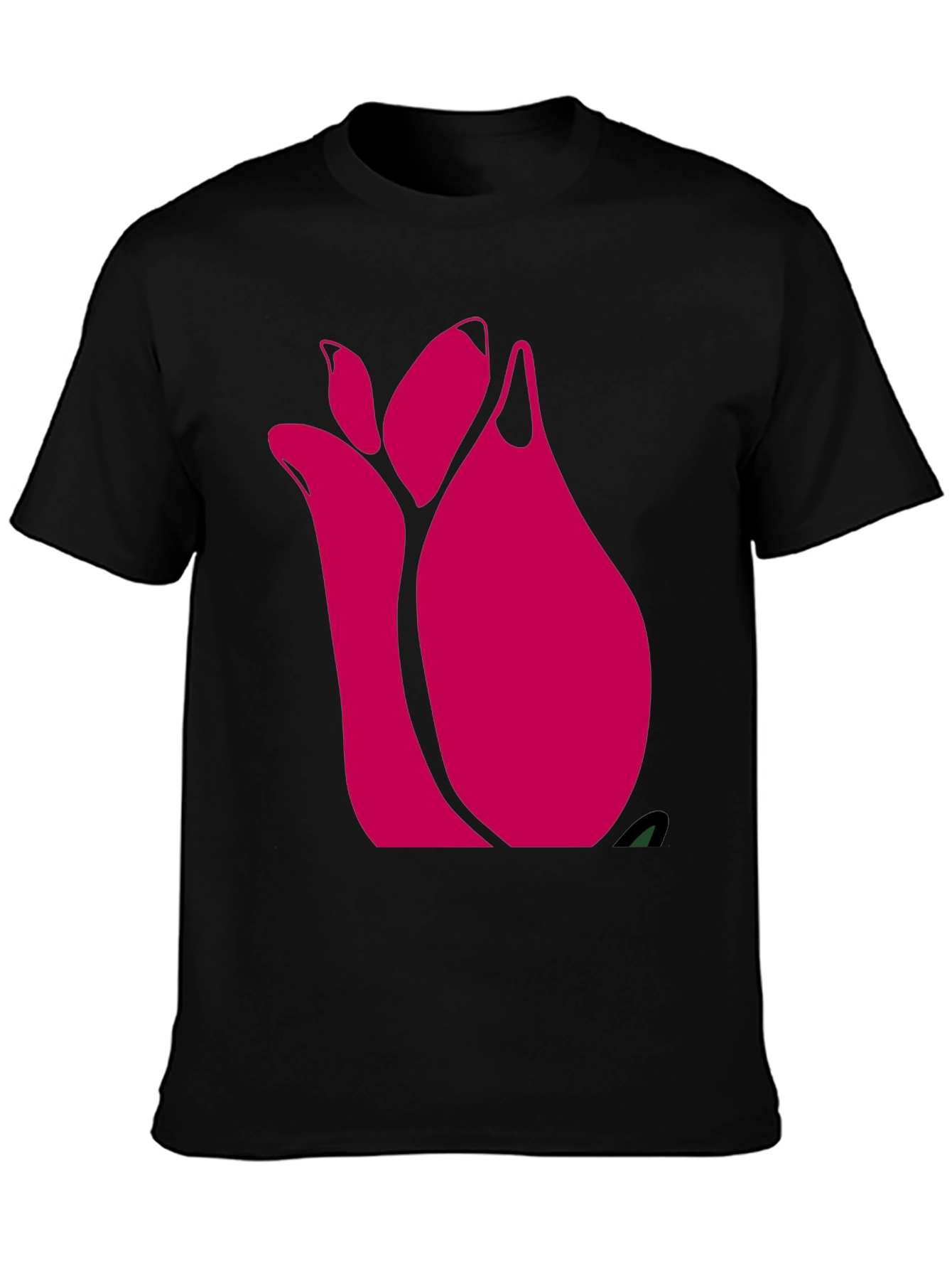 Bold Floral Graphic Print Black Casual Tee