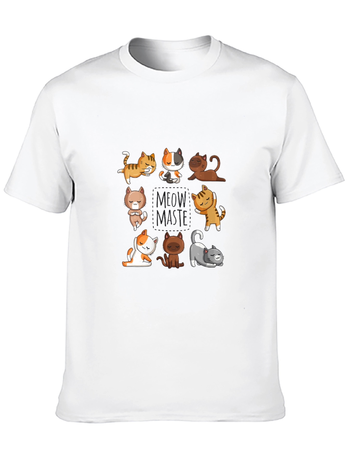 Yoga Cats Black T-Shirt - Meow Master