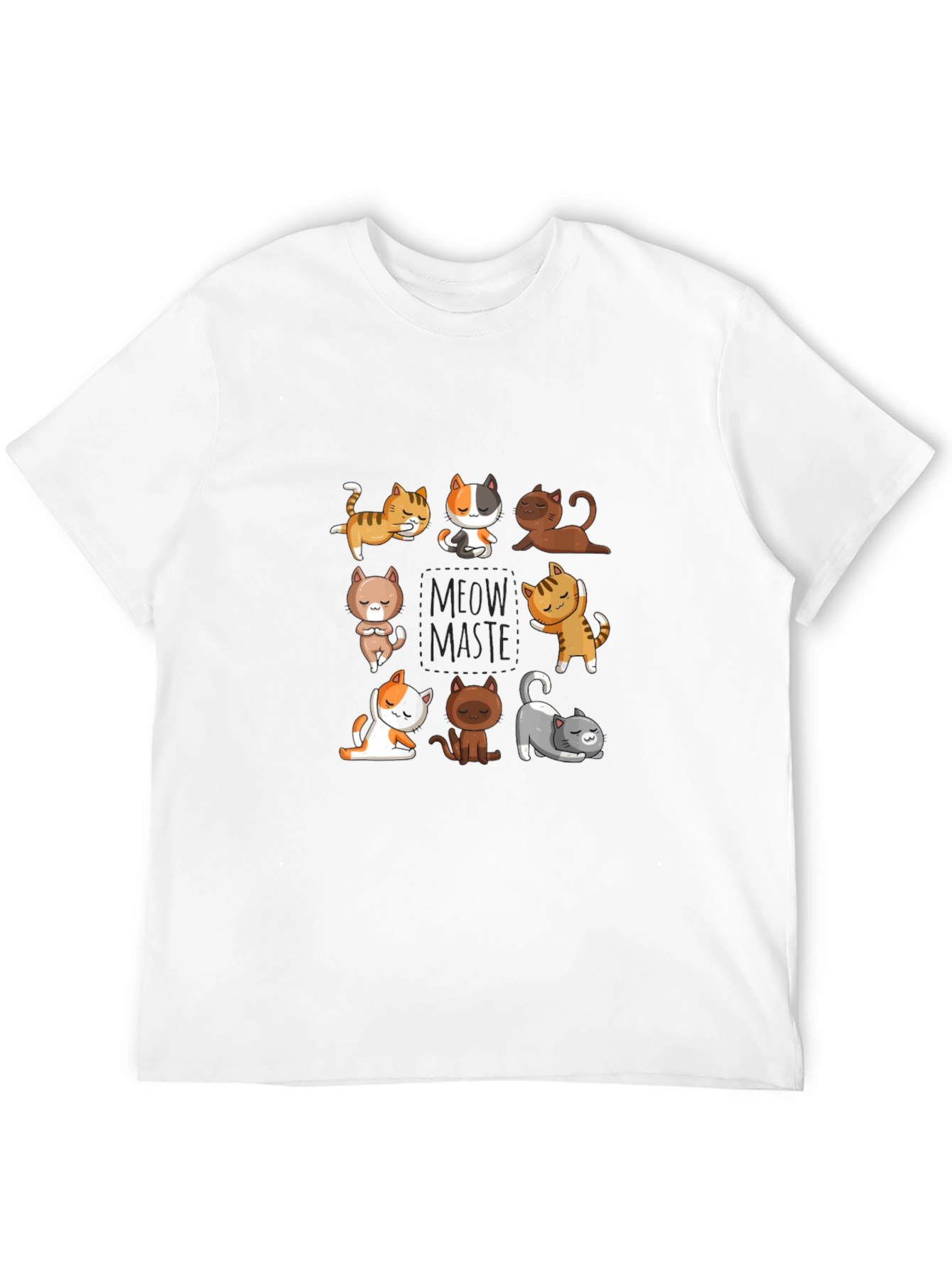 Yoga Cats Black T-Shirt - Meow Master