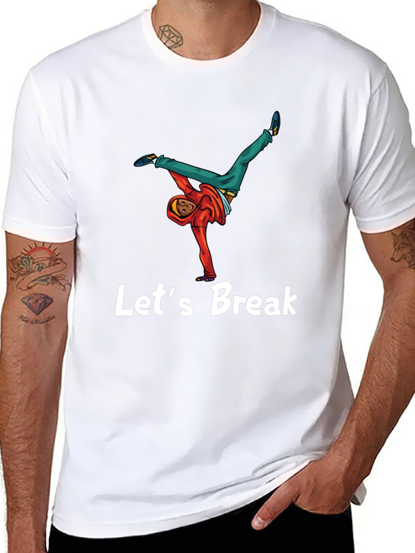 Lets Break Dance Tee - Black Graphic T-Shirt