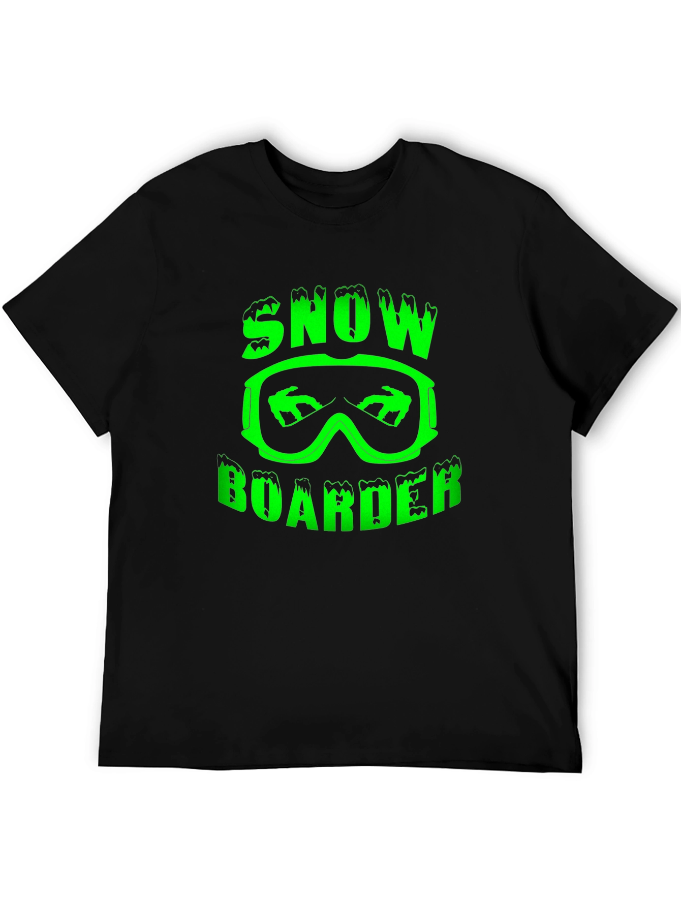 Snowboarder Graphic Tee - Black Cotton T-Shirt