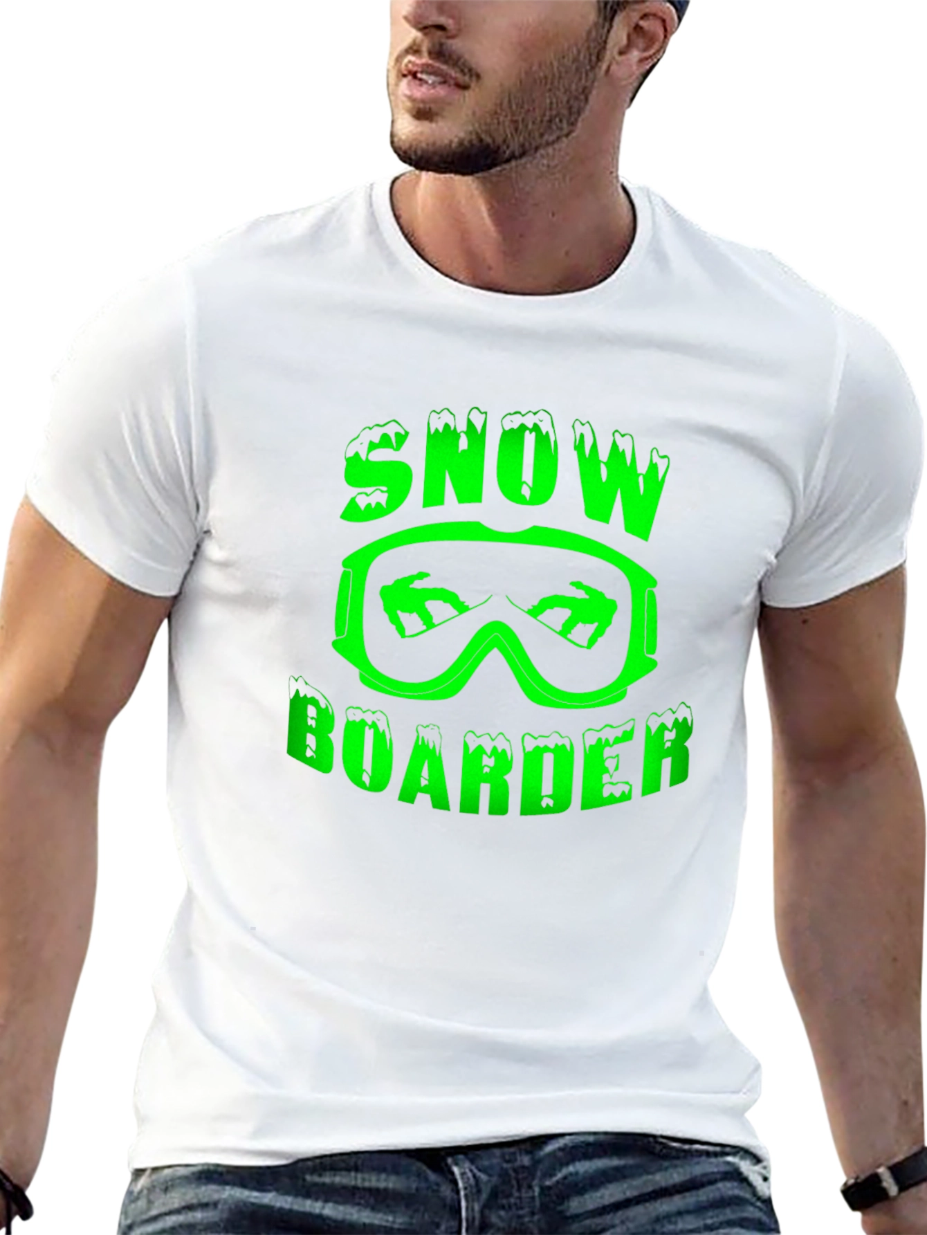 Snowboarder Graphic Tee - Black Cotton T-Shirt