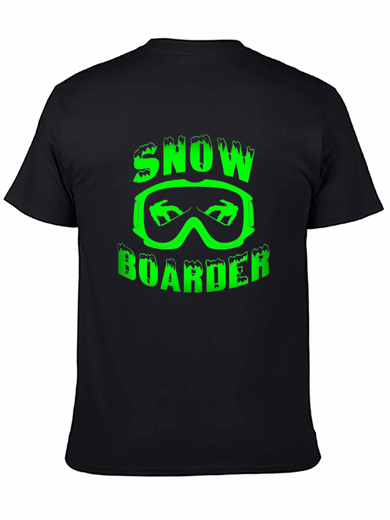 Snowboarder Graphic Tee - Black Cotton T-Shirt