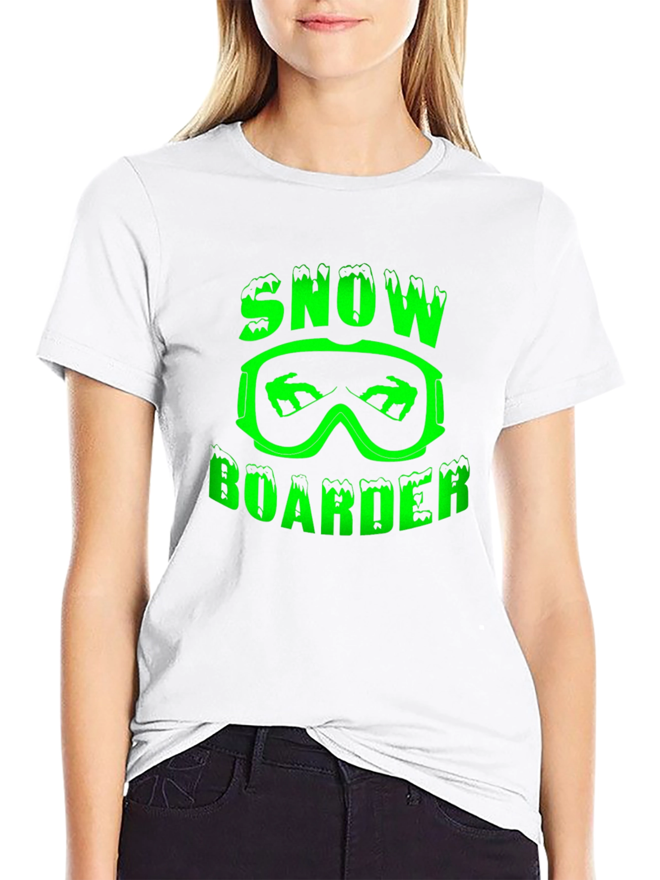 Snowboarder Graphic Tee - Black Cotton T-Shirt
