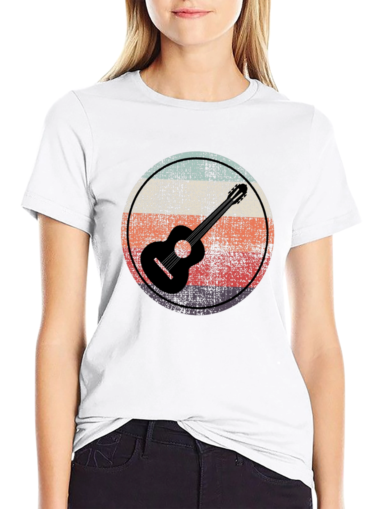 Retro Guitar Circle Graphic Tee