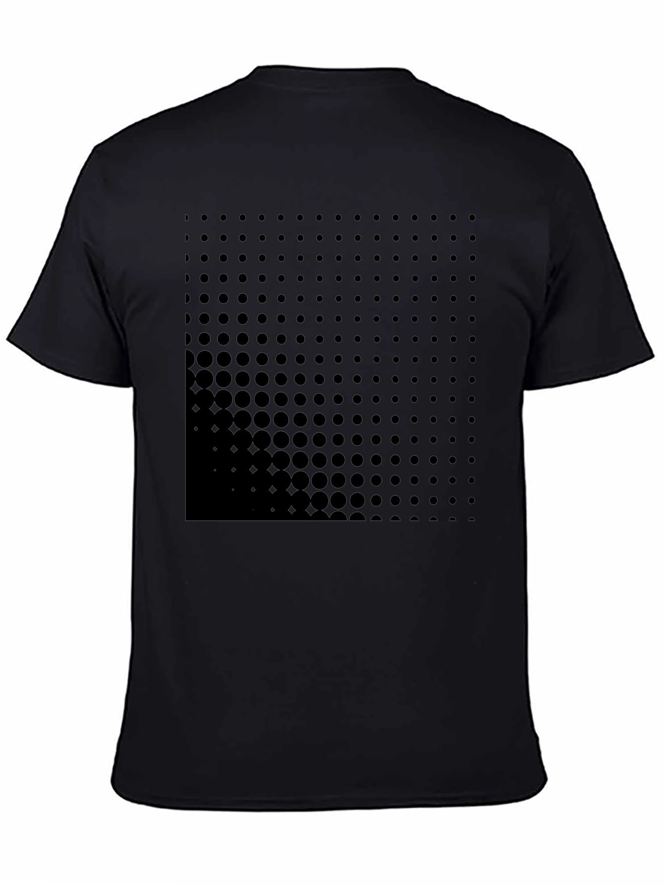 Modern Black Graphic Tee - Dot Matrix Design