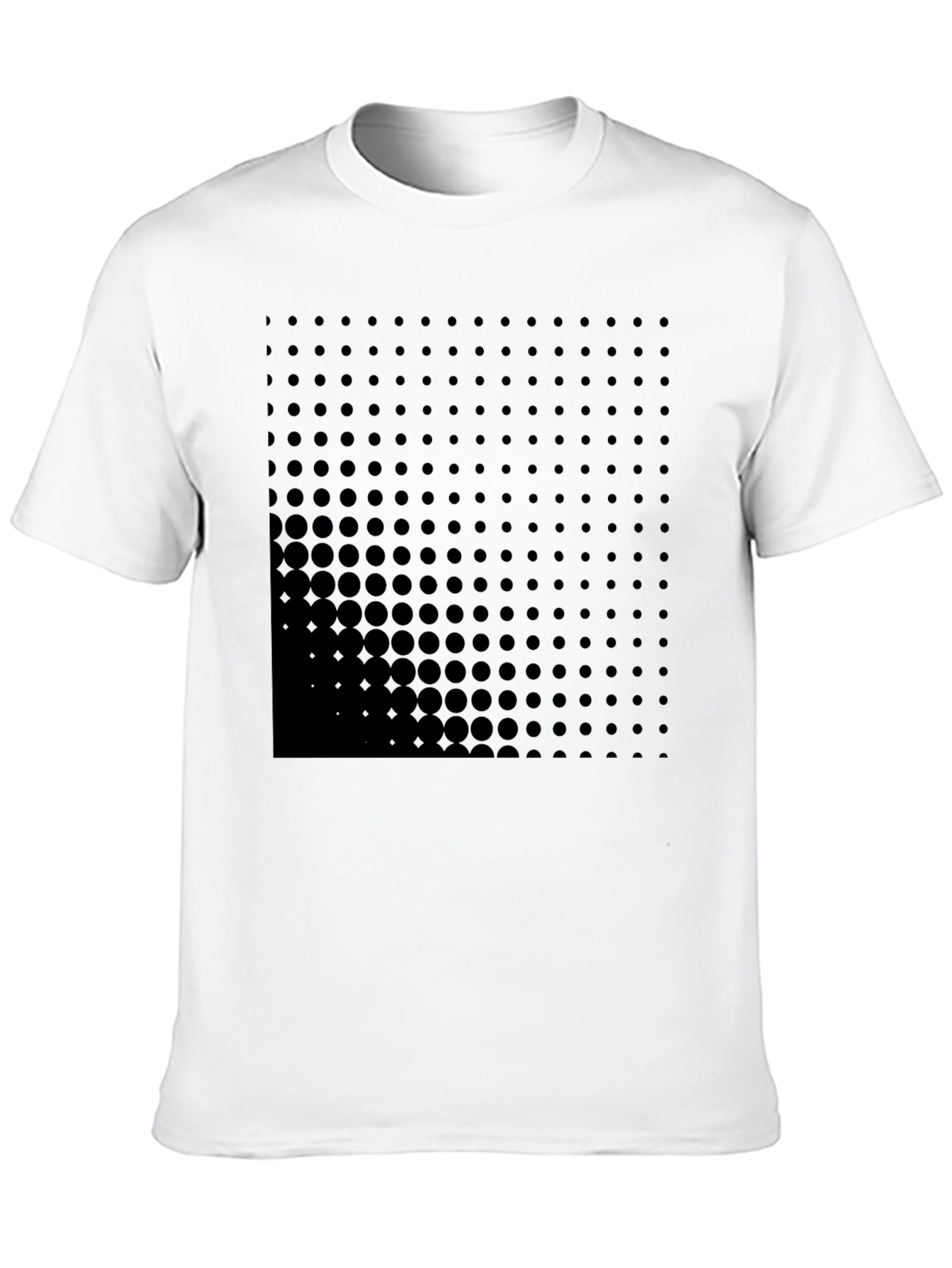 Modern Black Graphic Tee - Dot Matrix Design